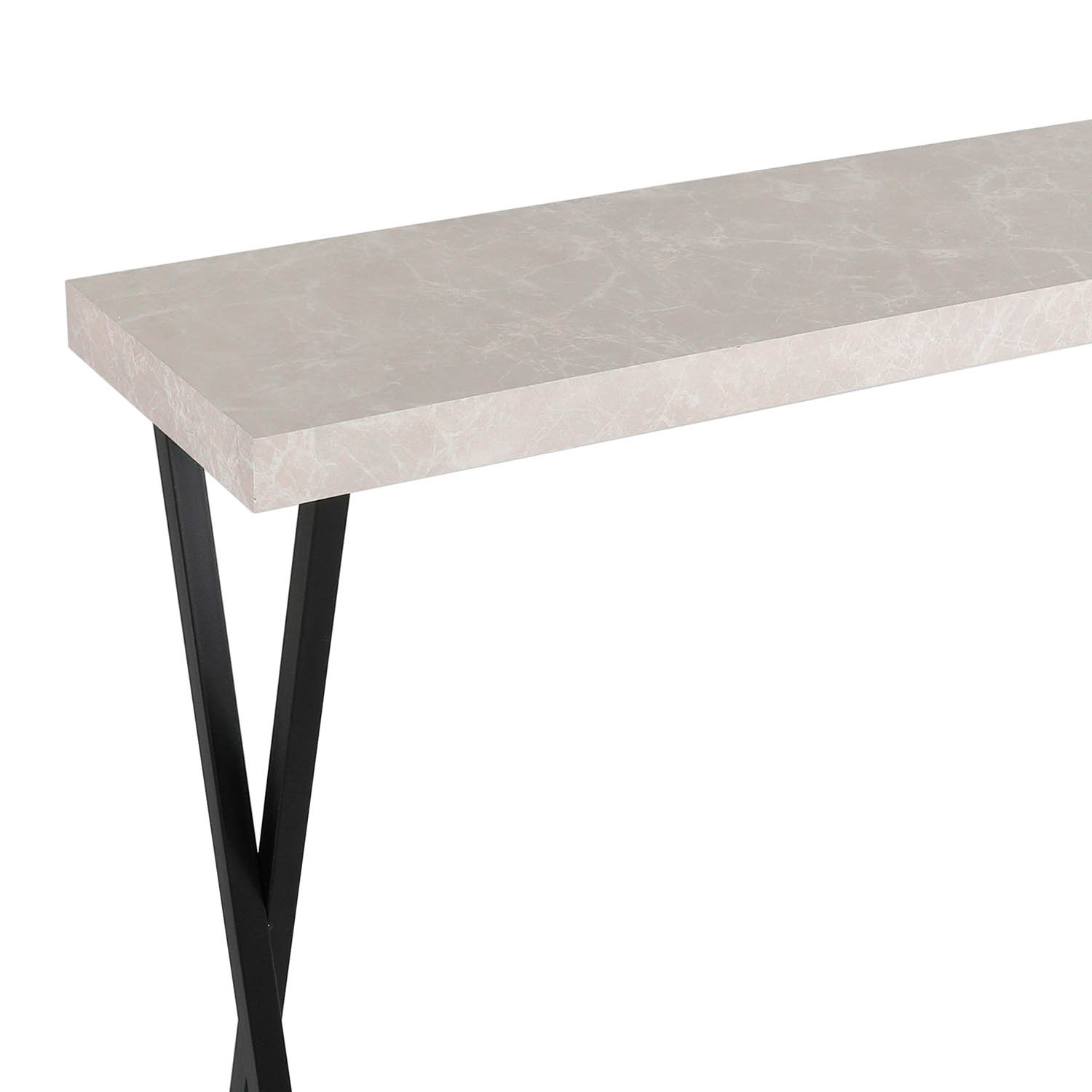 Data Console Table Grey Marble Effect and Matt Black