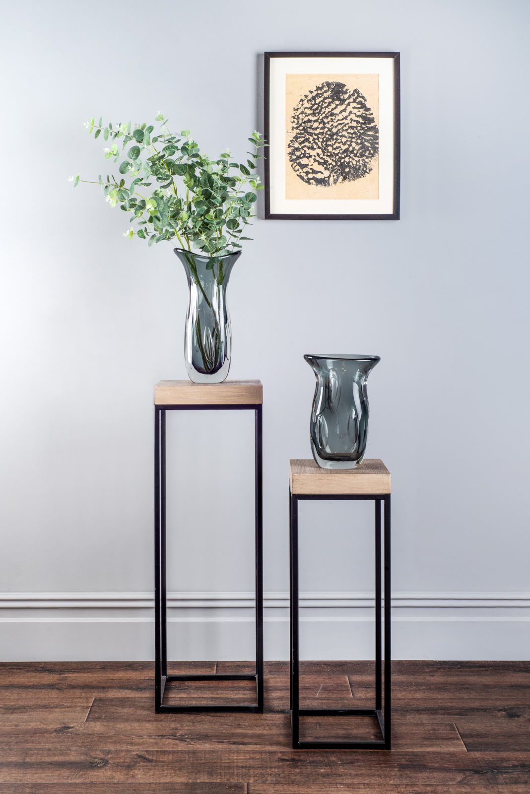 Fabio Plant Stand Oak Effect and Matt Black