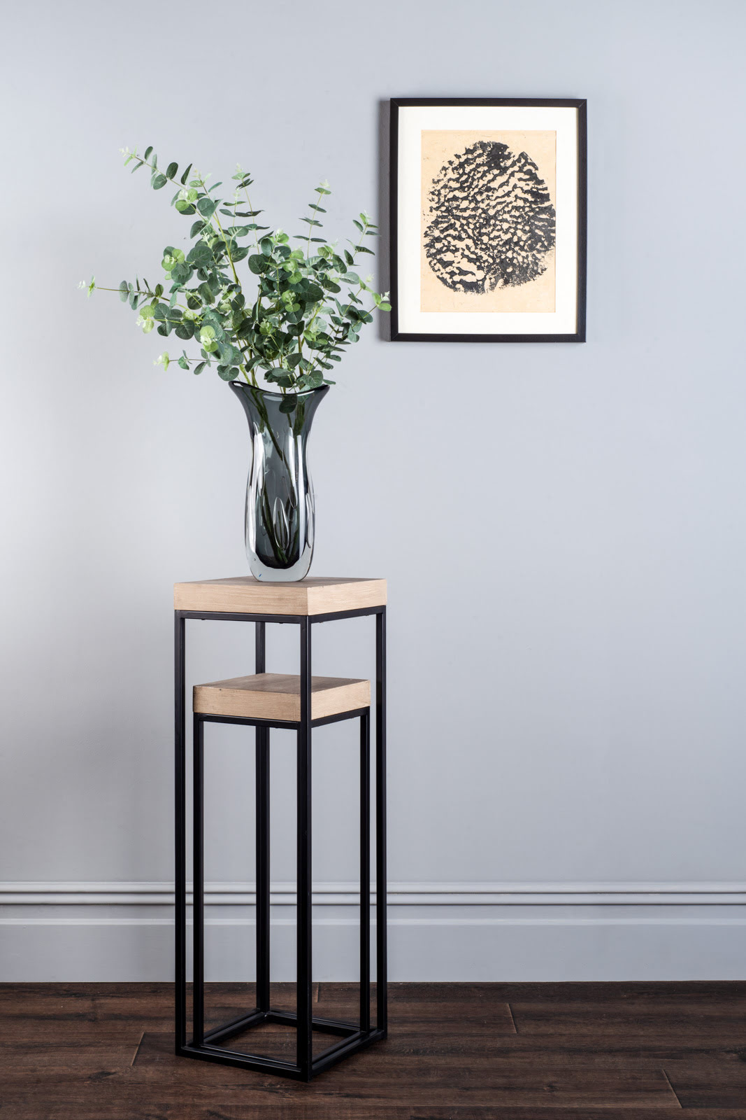 Fabio Plant Stand Oak Effect and Matt Black