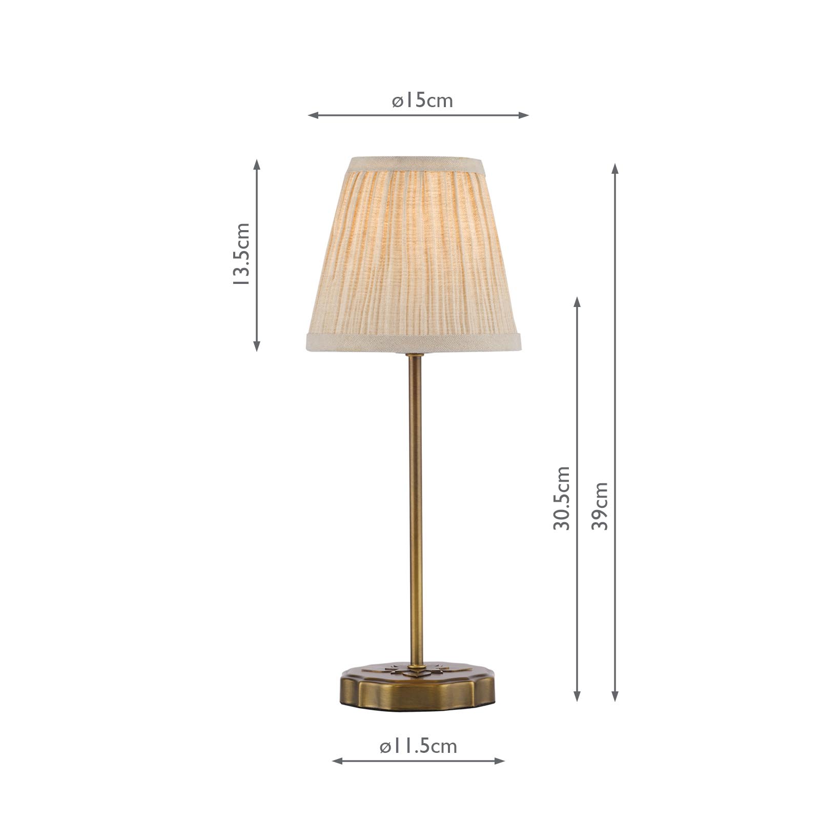 Adyara Twin Pack Table Lamp Antique Bronze With Linen Pleated Shade