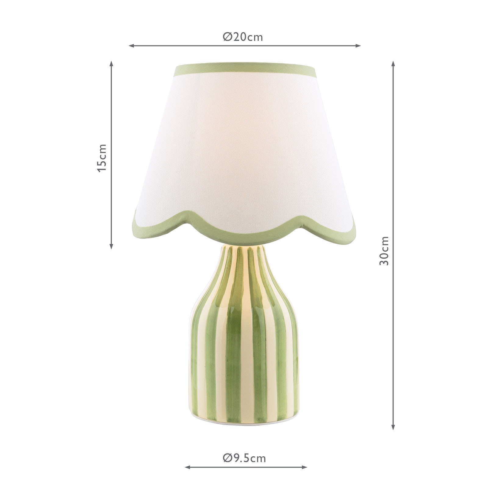 Aimee Twin Pack Table Lamp Green Ceramic With Shade