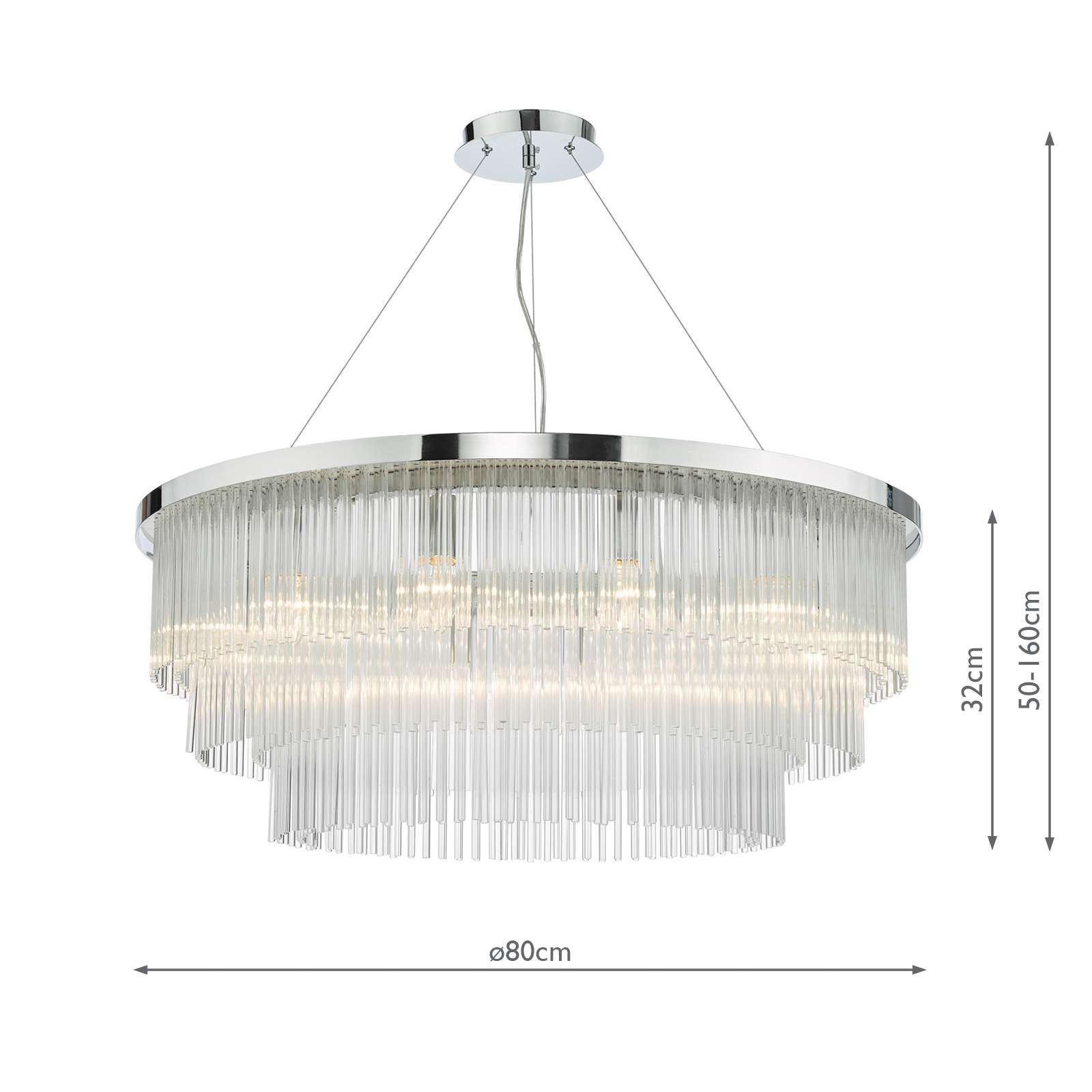 Alpheios 12 Light Chandelier Polished Chrome Glass