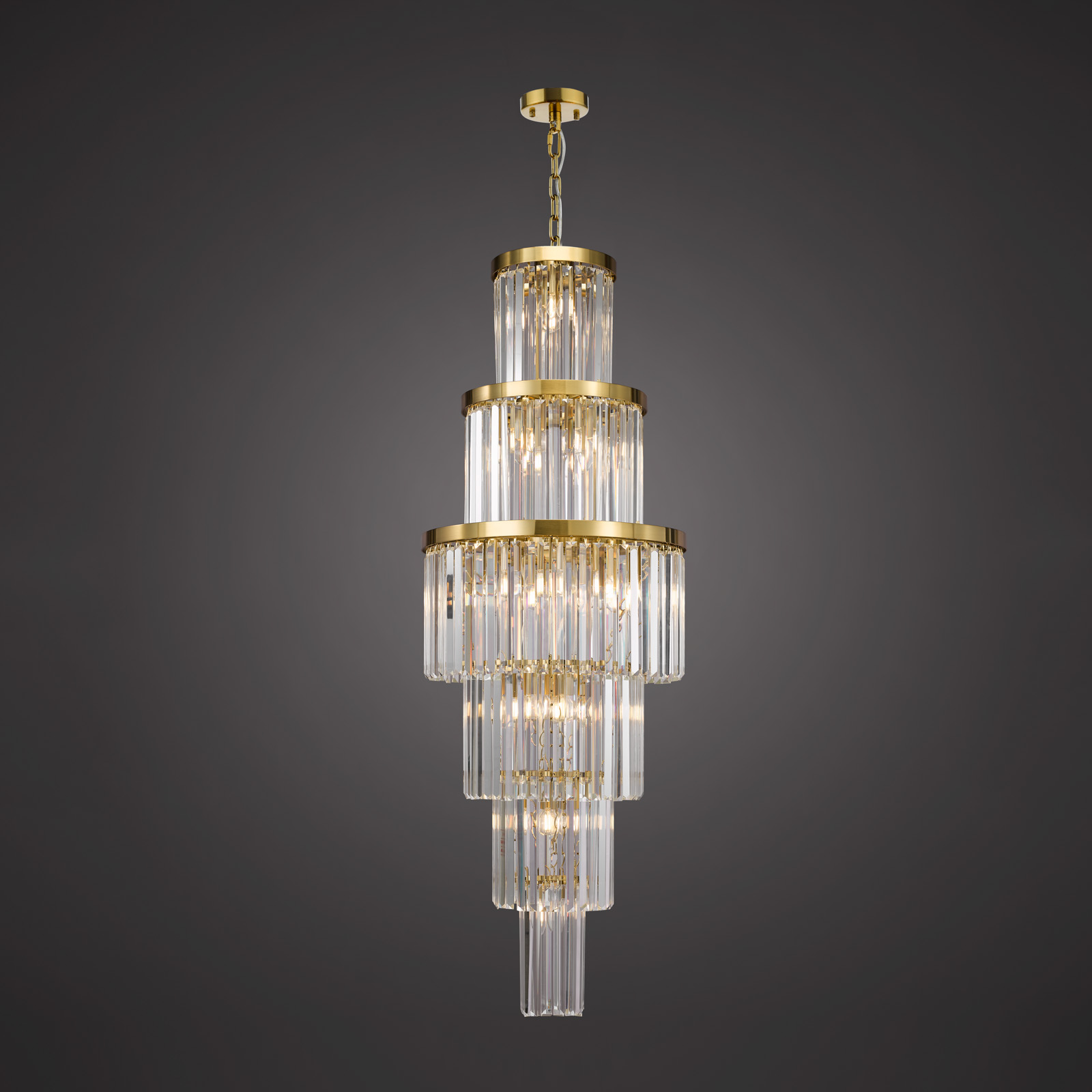 Angel 28 Light Chandelier Crystal and Antique Gold