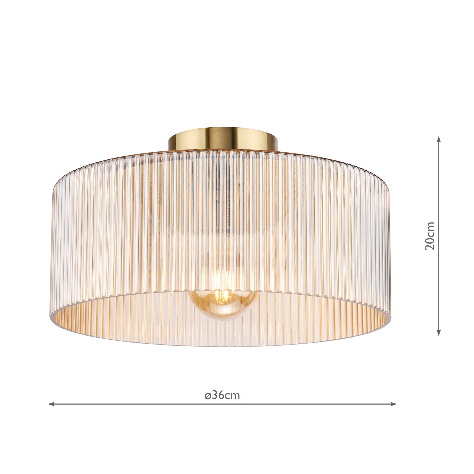 Arlo Flush Antique Bronze and Champagne Ribbed Glass
