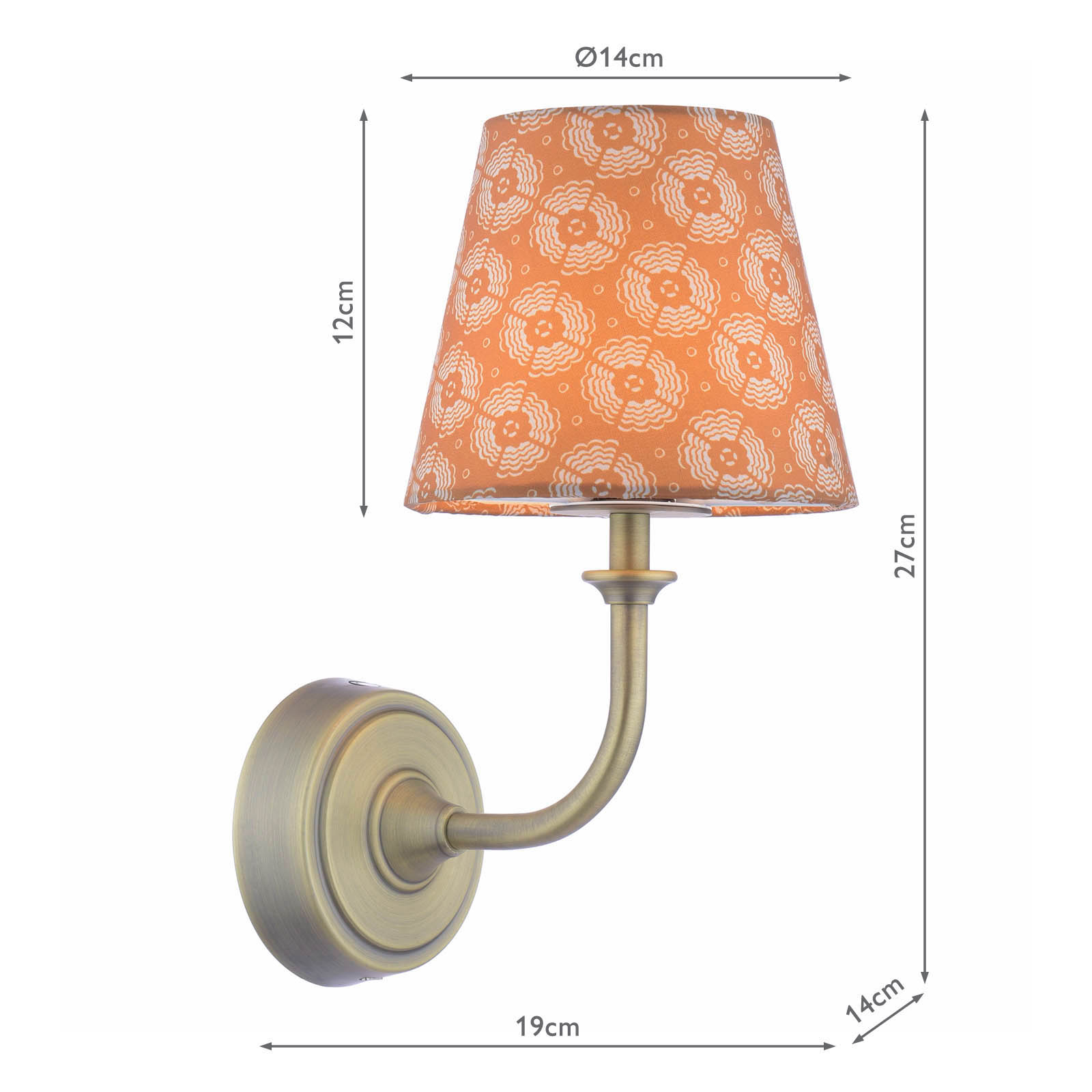 Joules Apsley Rechargeable Wall Light Matt Antique Brass With Shade LED