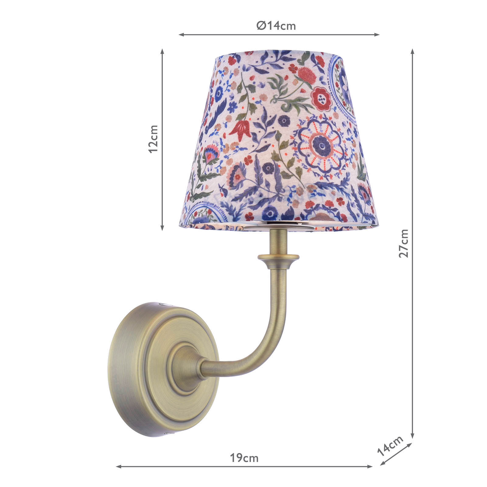Joules Apsley Rechargeable Wall Light Matt Antique Brass With Shade LED