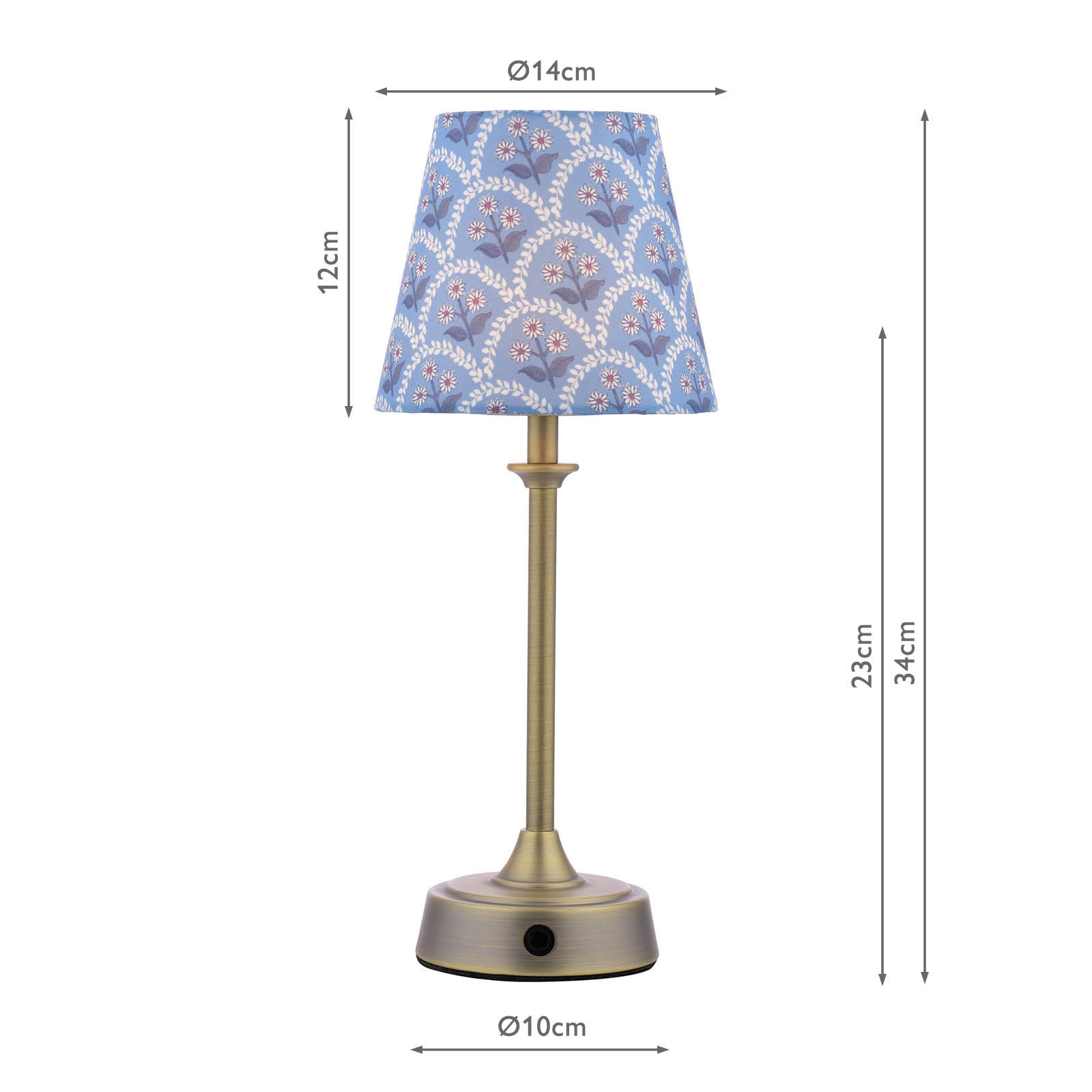 Joules Apsley Rechargeable Table Lamp Matt Antique Brass With Shade LED