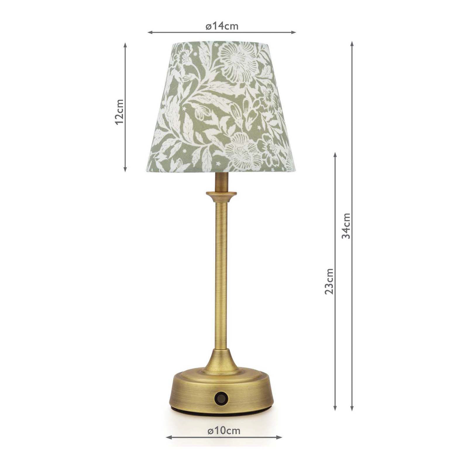 Joules Apsley Rechargeable Table Lamp Matt Antique Brass With Shade LED