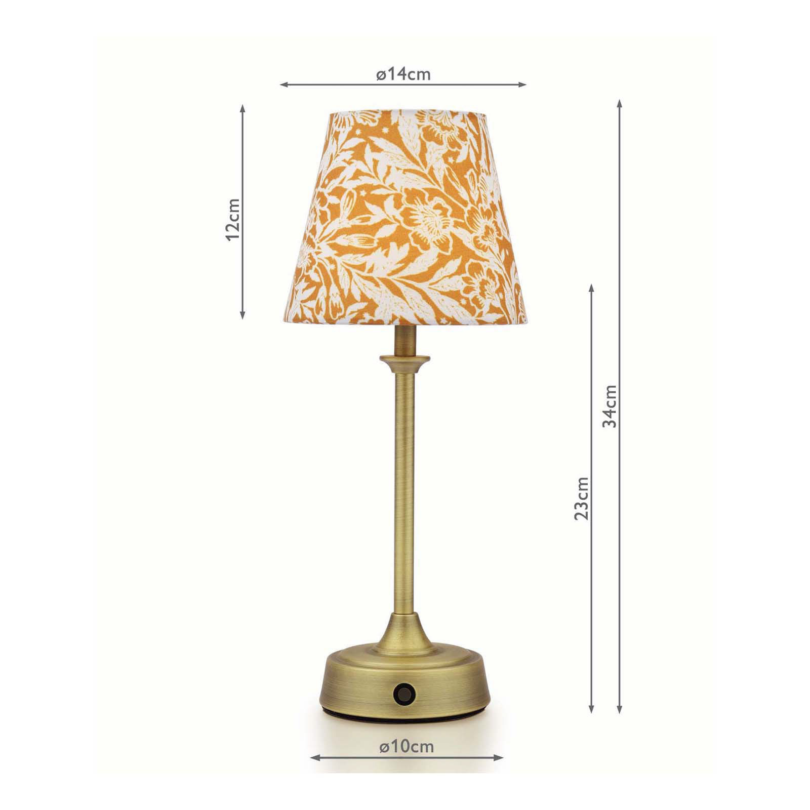Joules Apsley Rechargeable Table Lamp Matt Antique Brass With Shade LED