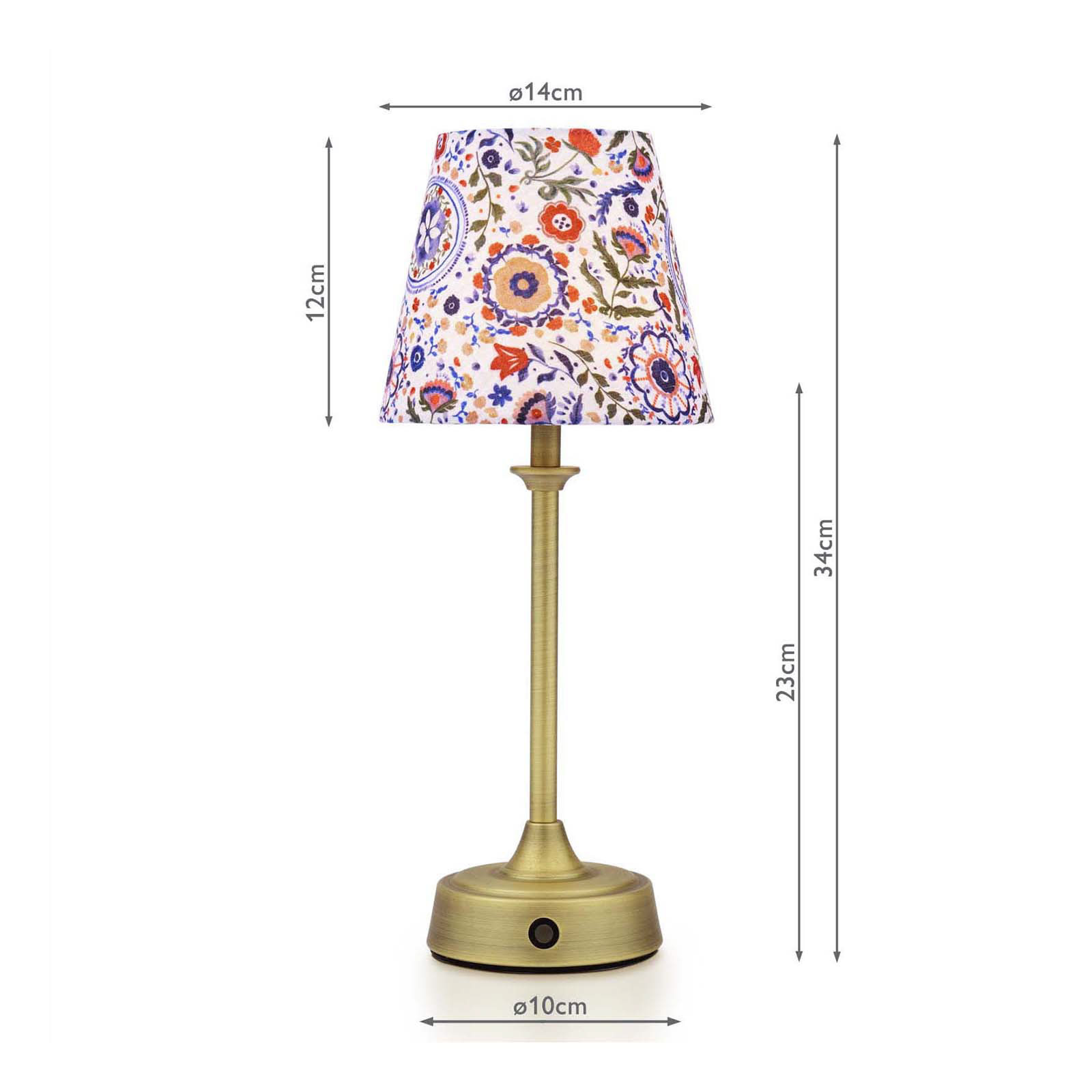 Joules Apsley Rechargeable Table Lamp Matt Antique Brass With Shade LED