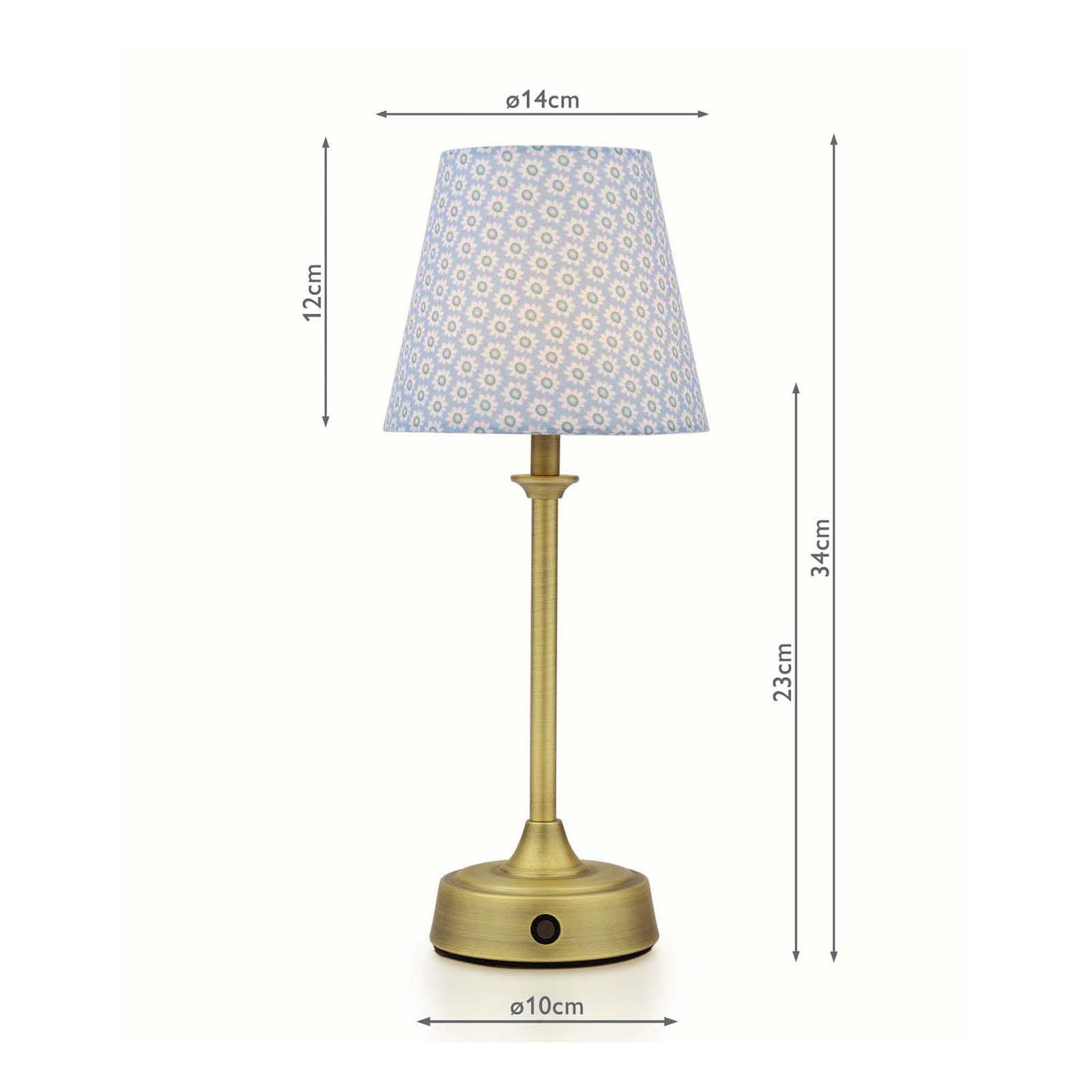 Joules Apsley Rechargeable Table Lamp Matt Antique Brass With Shade LED