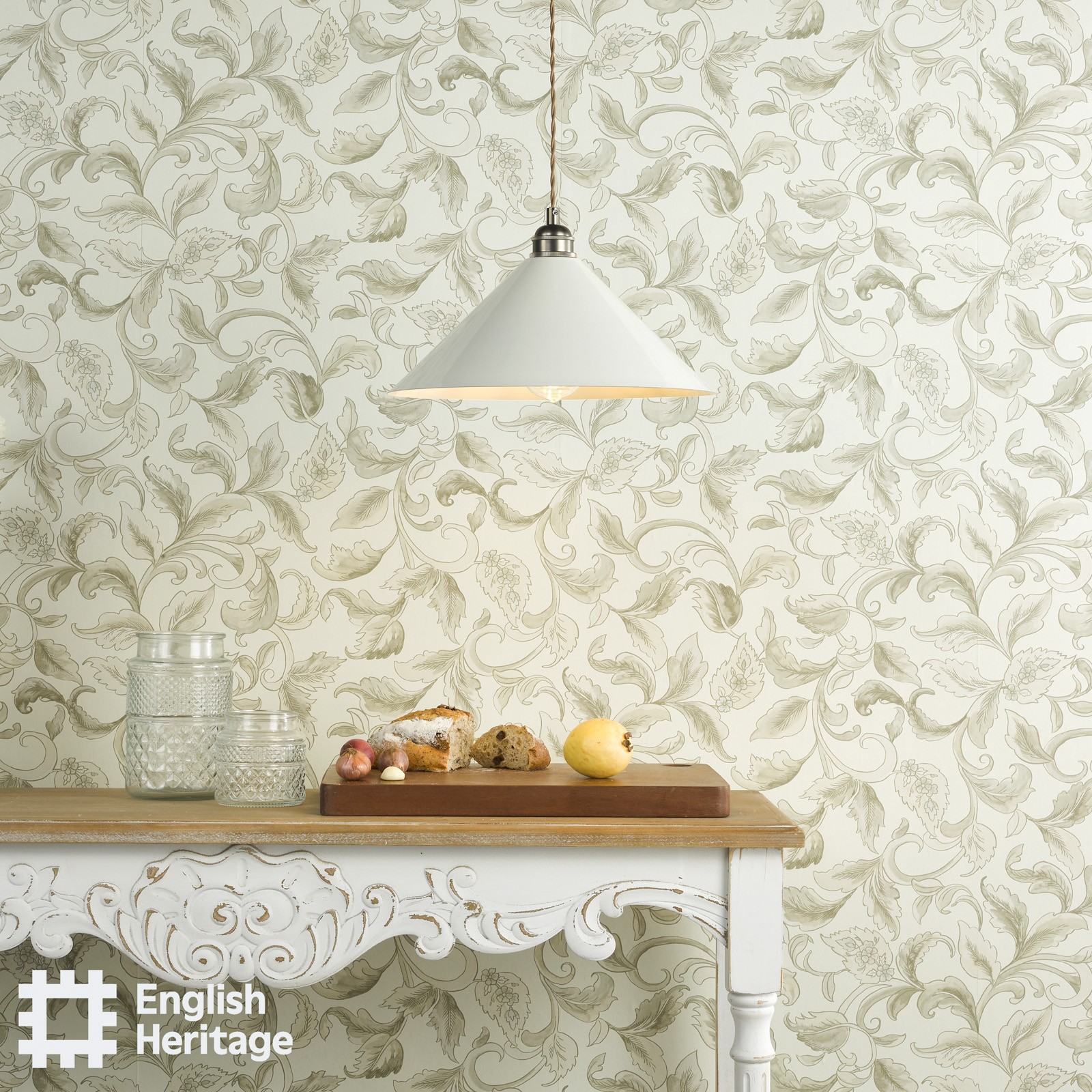 Audley End Pendant Rubbed Bronze and Cream