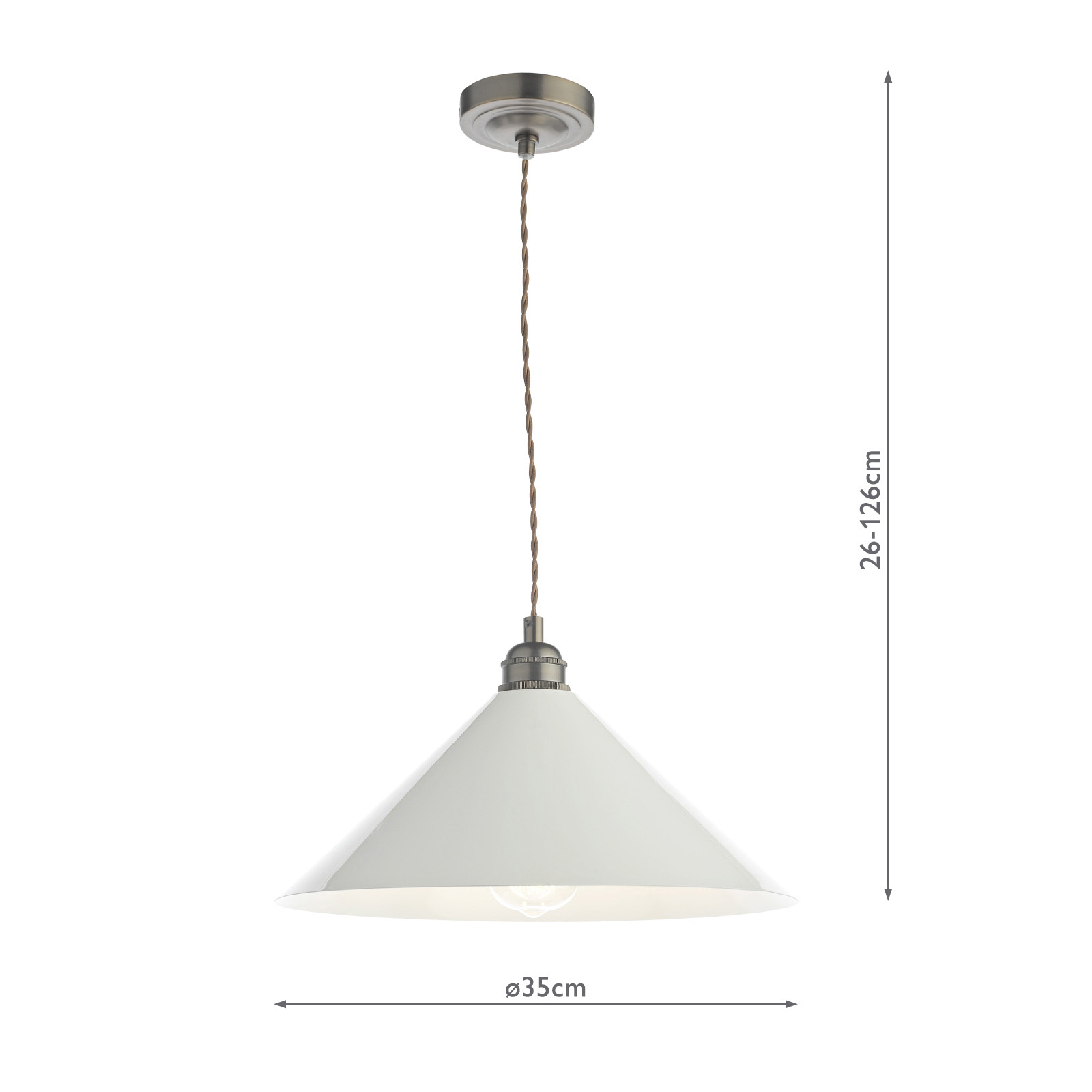 Audley End Pendant Rubbed Bronze and Cream