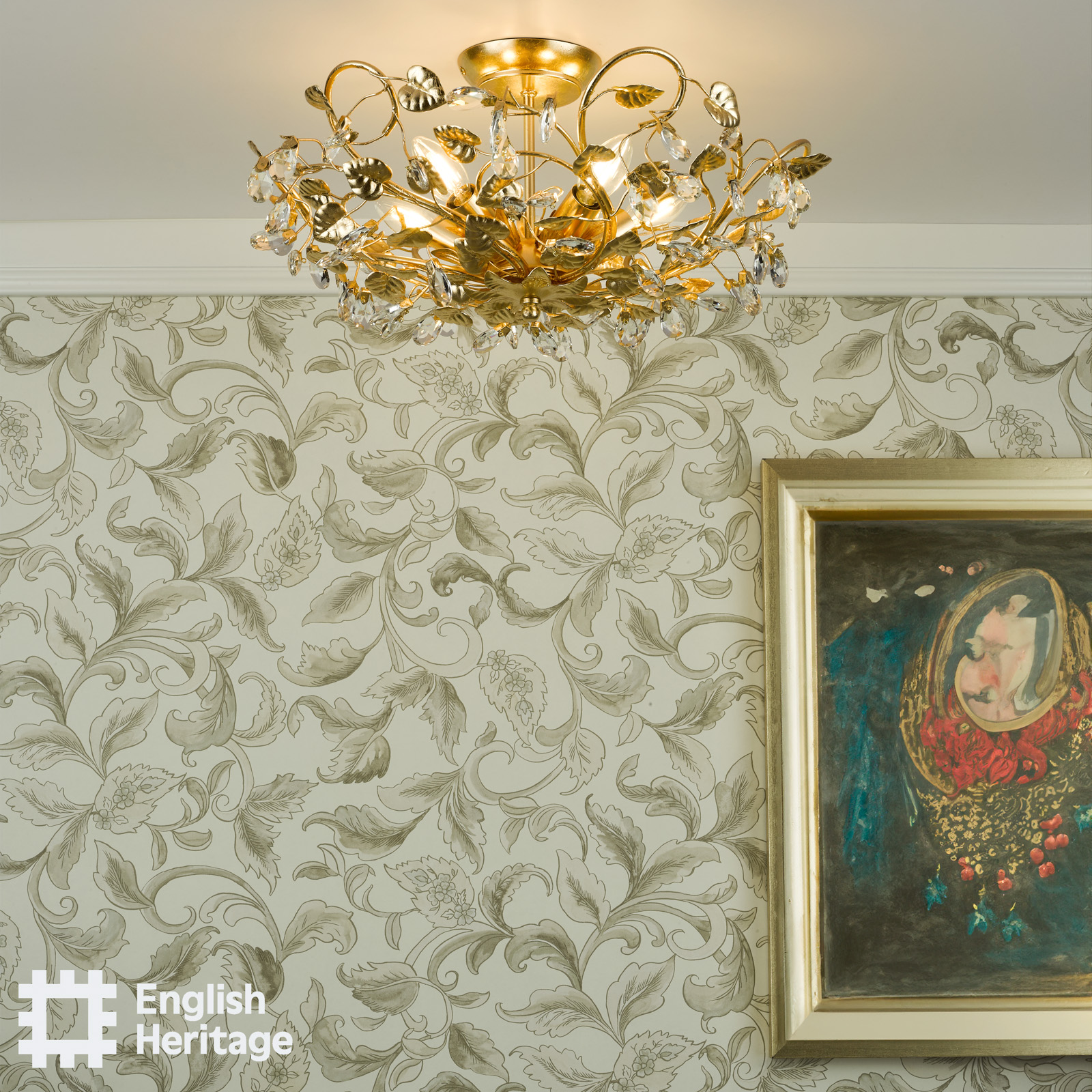 Audley End 5 Light Semi-Flush Gold Leaf