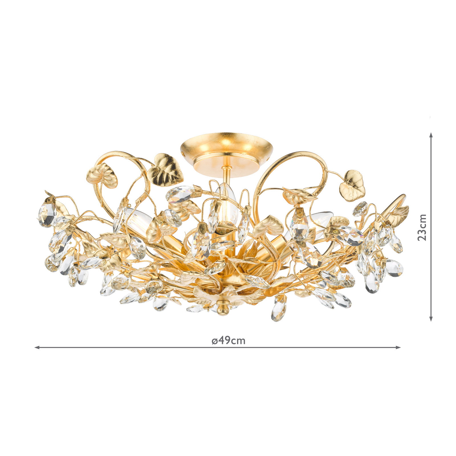 Audley End 5 Light Semi-Flush Gold Leaf