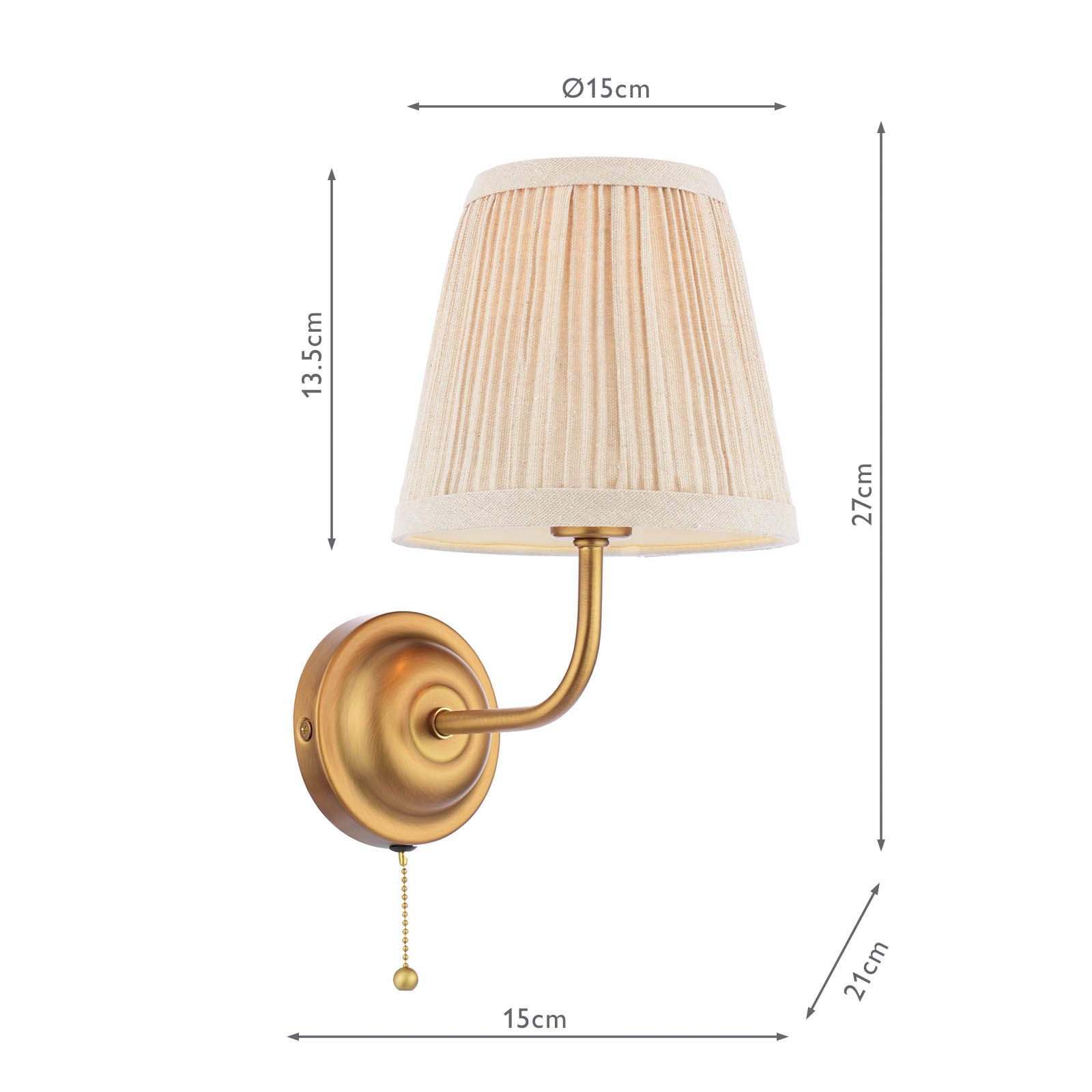 Belsay Hall Wall Light Antique Bronze With Shade