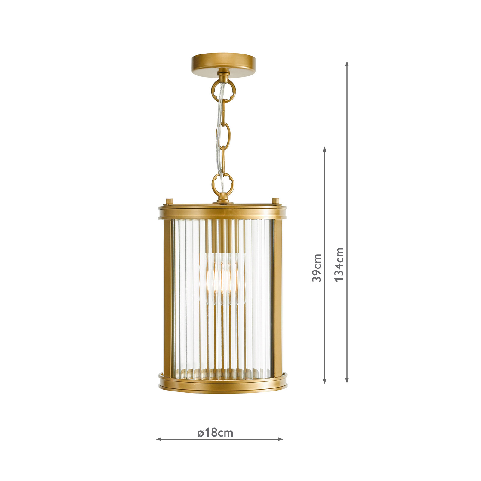 Bianka Pendant Satin Bronze and Ribbed Glass