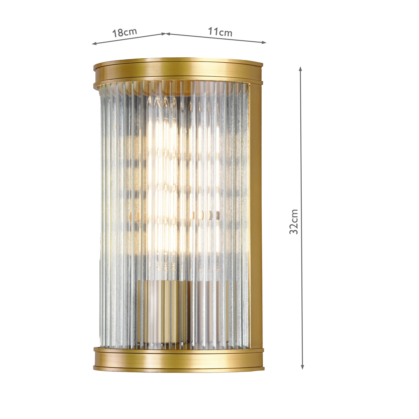 Bianka Wall Light Satin Bronze and Ribbed Glass