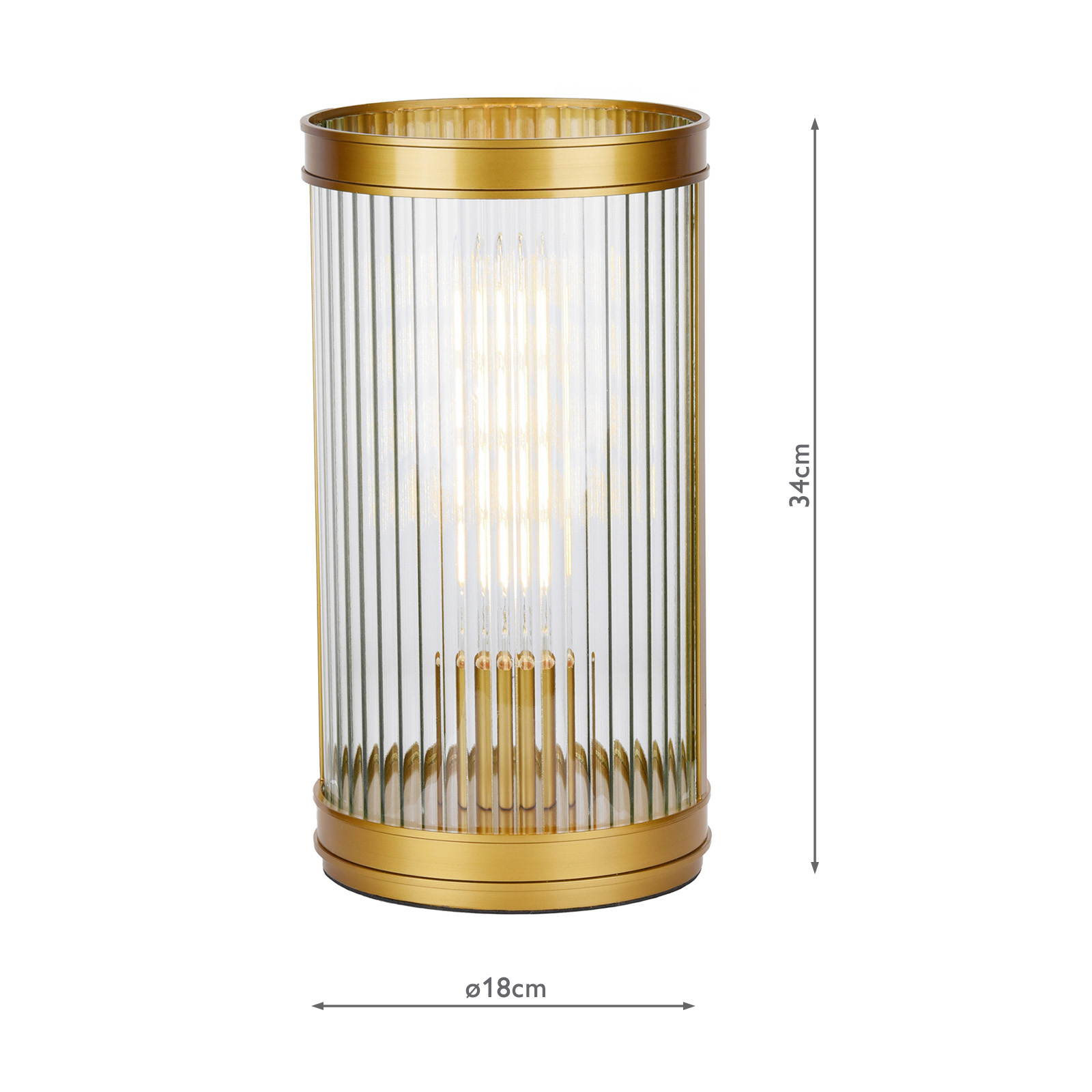 Bianka Table Lamp Satin Bronze and Ribbed Glass