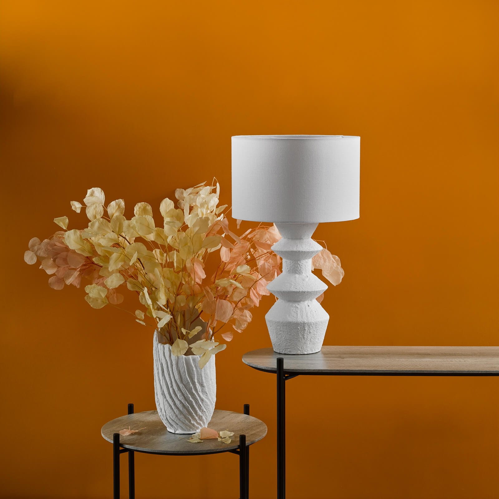 Bidelia Table Lamp Matt White With Shade