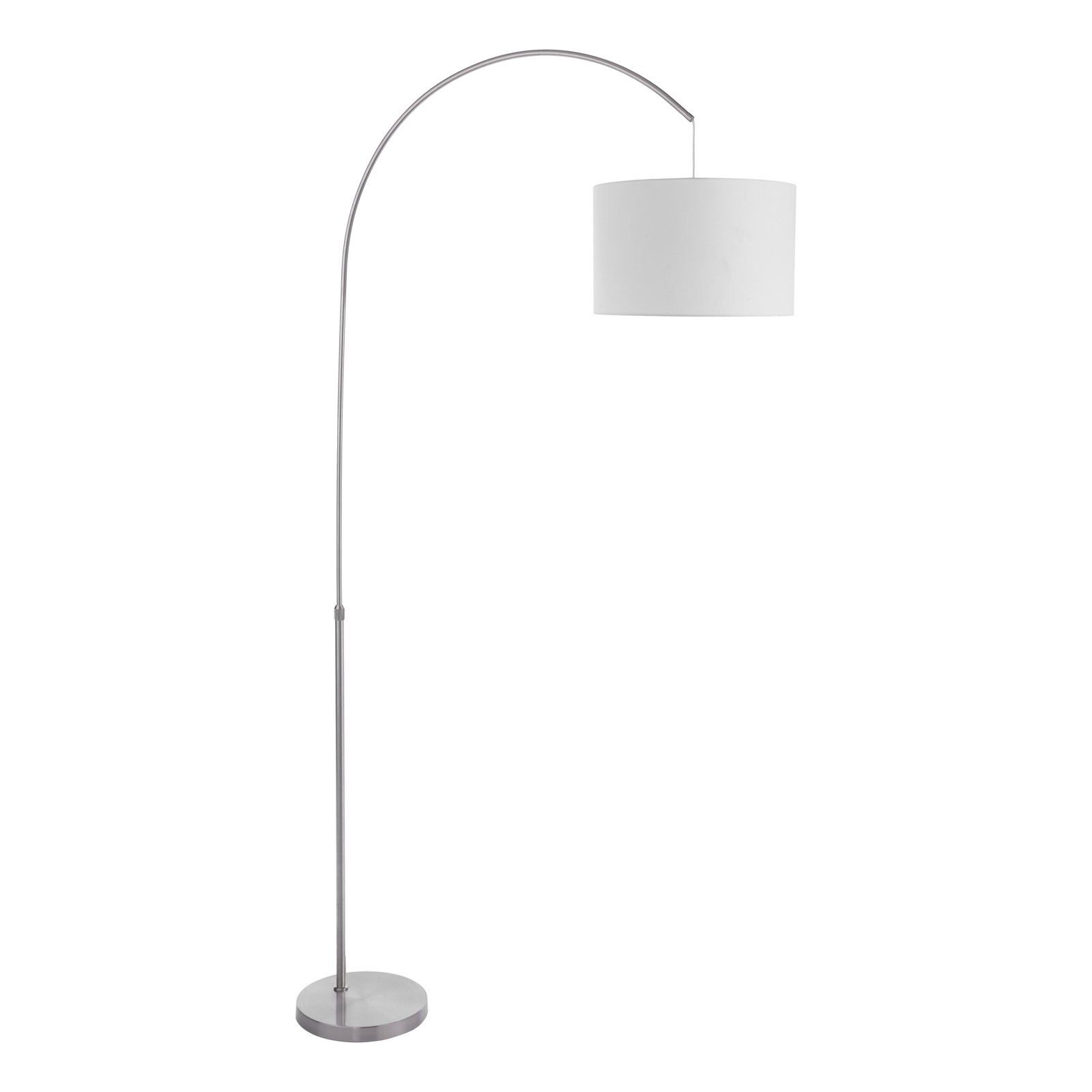 Bow Floor Lamp Satin Nickel With Shade