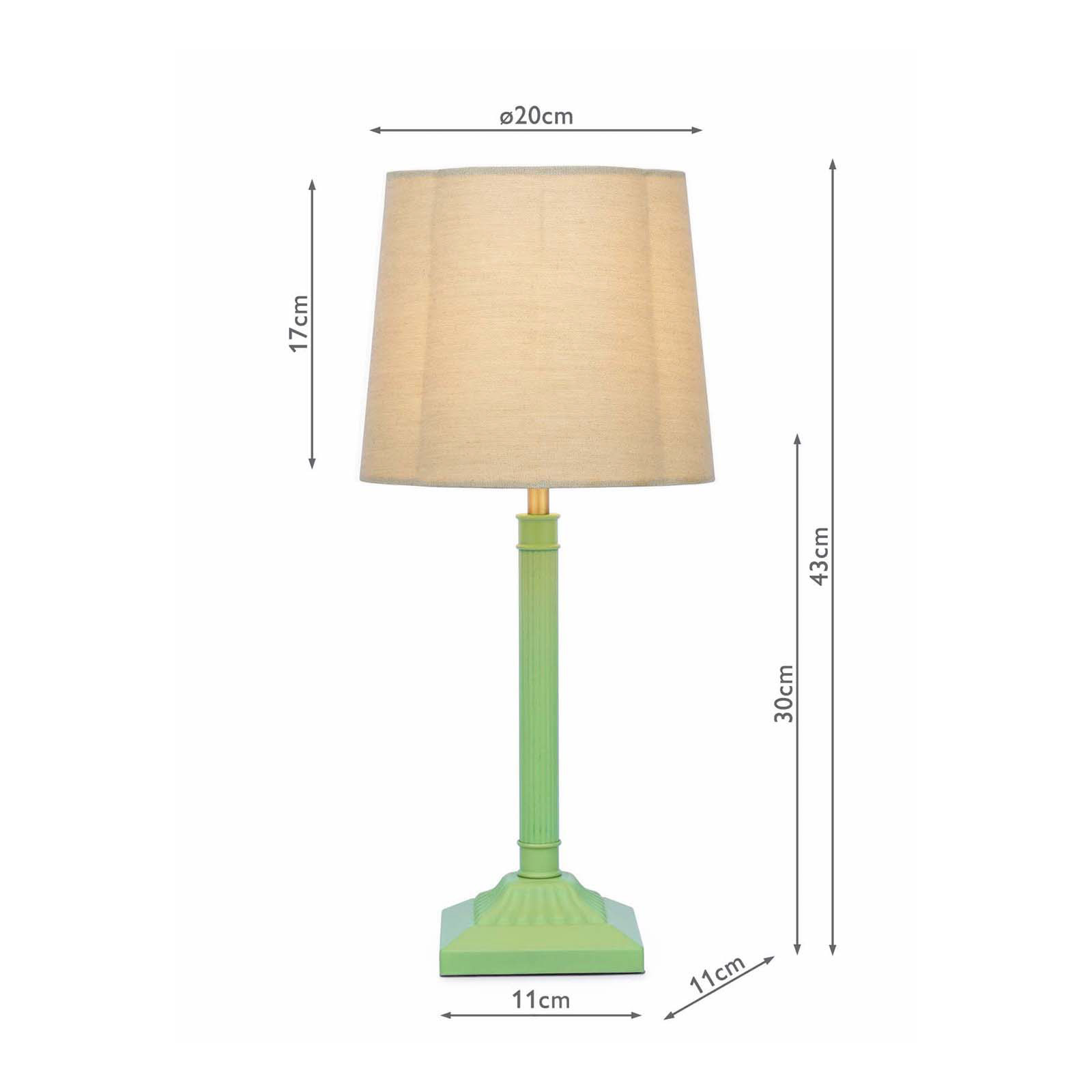 Joules Buscot Table Lamp Matt Green With Shade