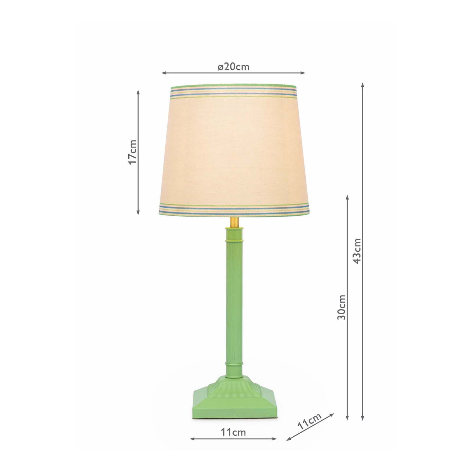 Joules Buscot Table Lamp Matt Green and Matt Antique Brass With Shade