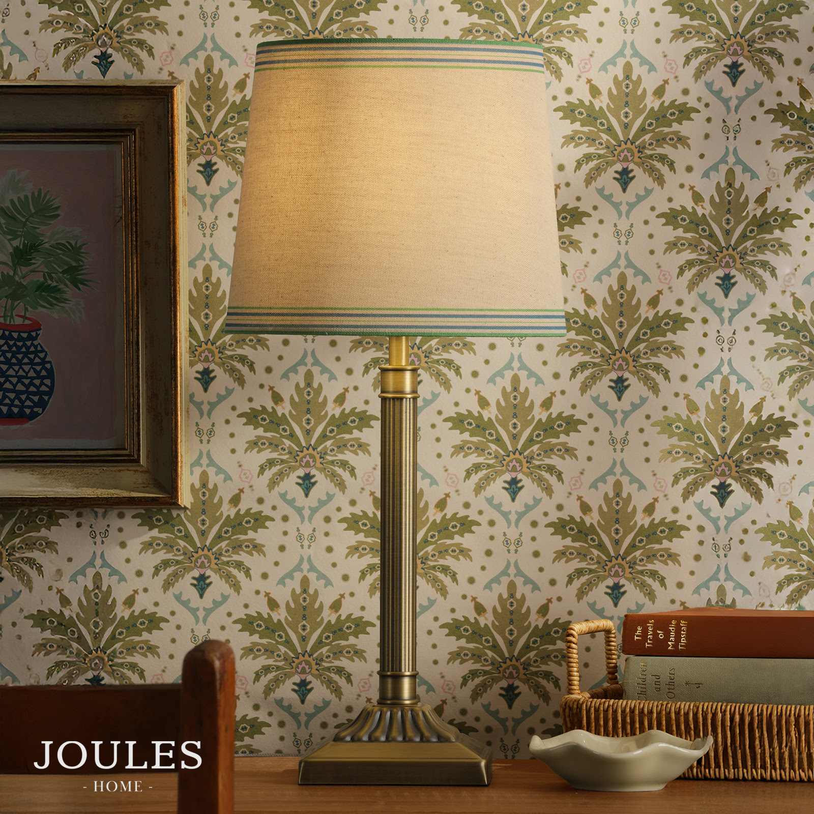 Joules Buscot Table Lamp Matt Antique Brass With Shade