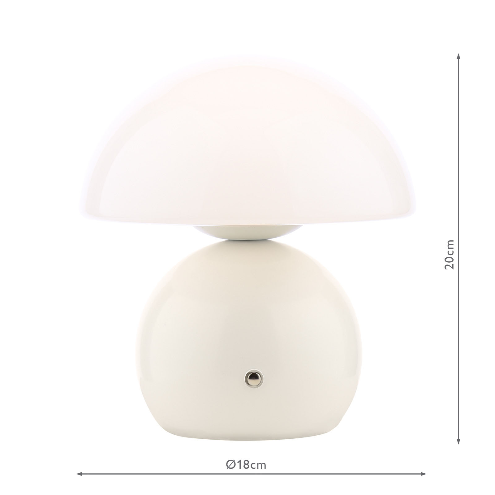 Caesar Rechargeable Table Lamp White and Opal Glass LED