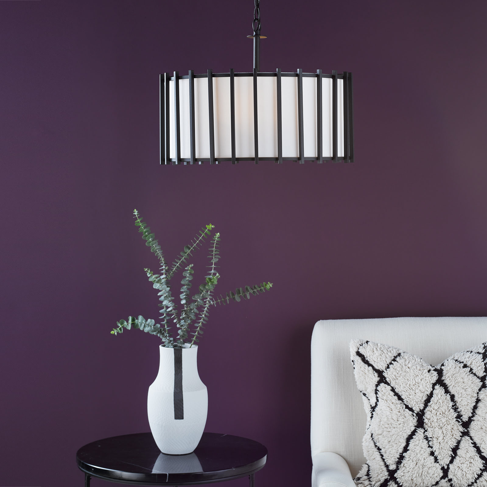 Cagliari 4 Light Pendant Matt Black With Shade