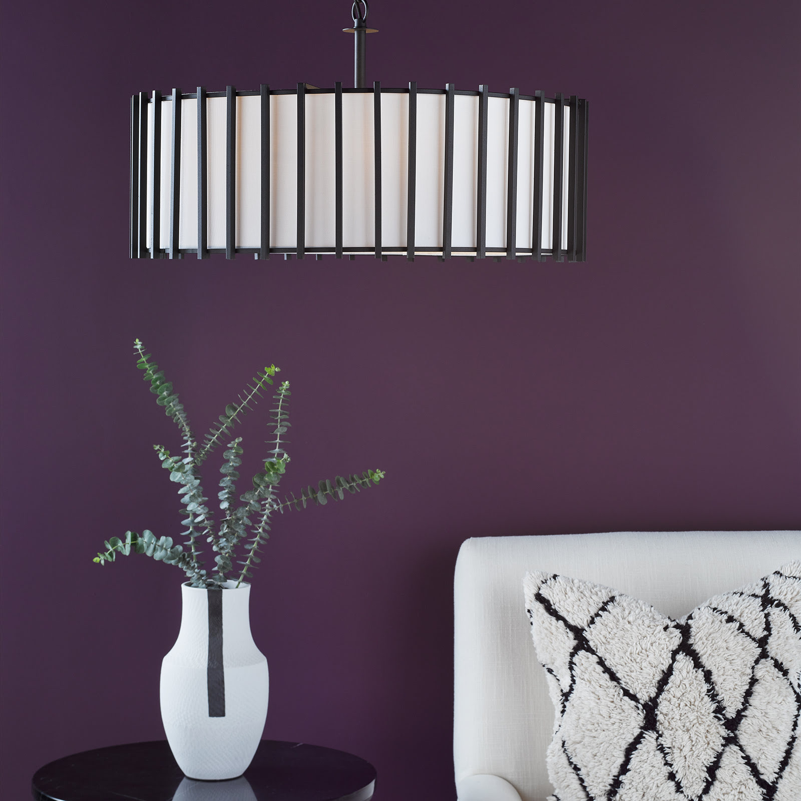 Cagliari 8 Light Pendant Matt Black With Shade