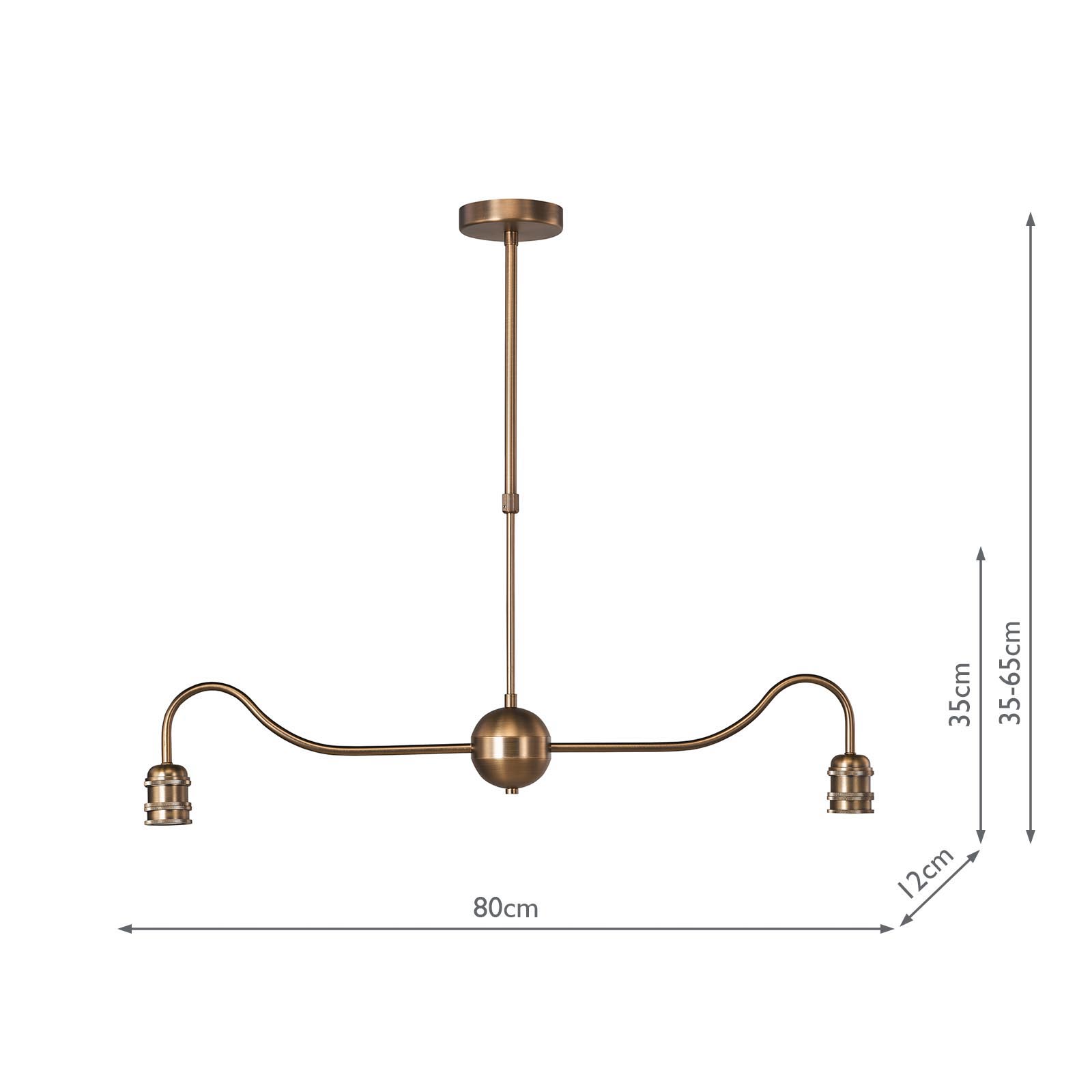 Caliro 2 Light Bar Pendant Antique Bronze Fitting Only