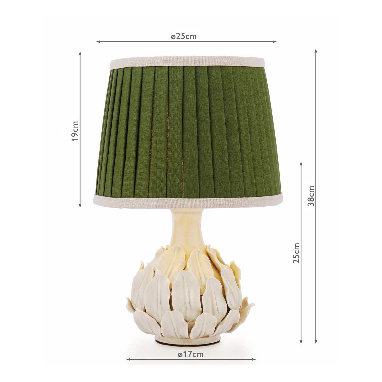 Joules Chatsworth Table Lamp Cream Ceramic and Matt Antique Brass With Shade