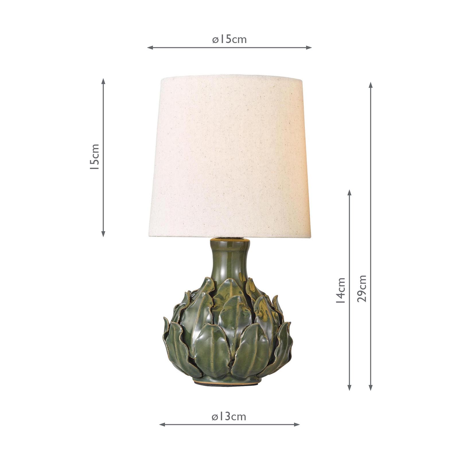 Joules Chatsworth Twin Pack Table Lamp Green Ceramic and Matt Antique Brass With Shade