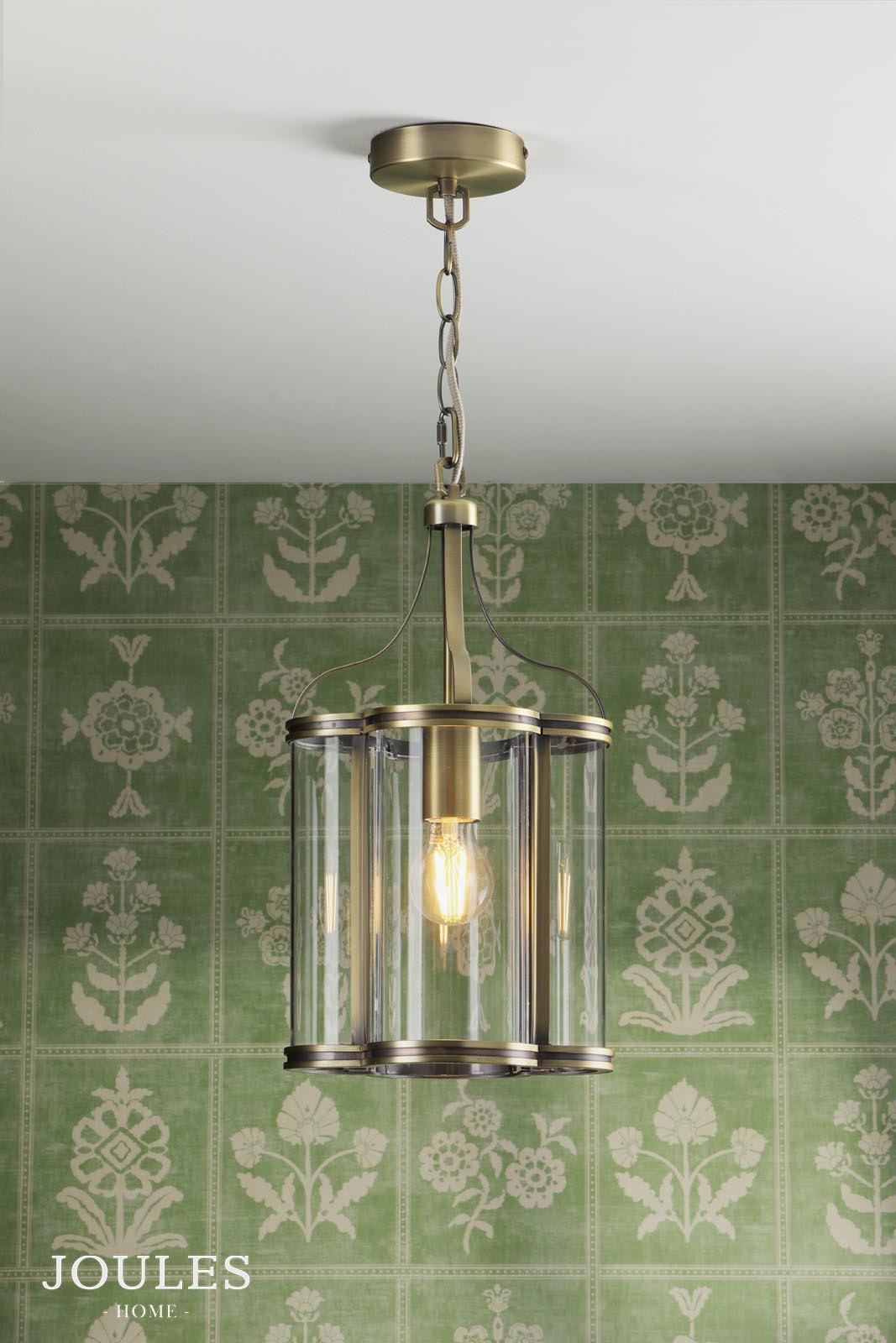 Joules Lamport Pendant Antique Brass and Glass