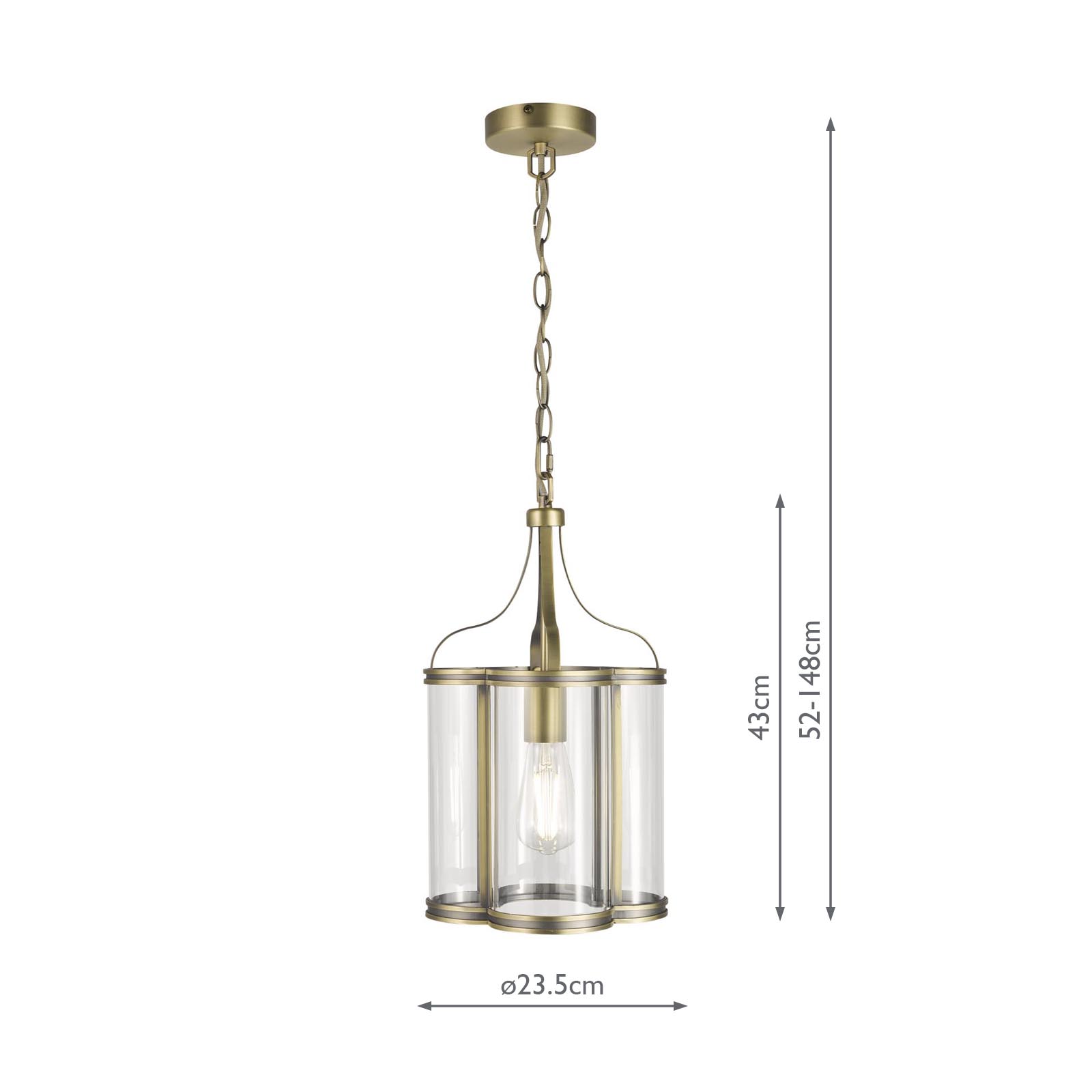 Joules Lamport Pendant Antique Brass and Glass