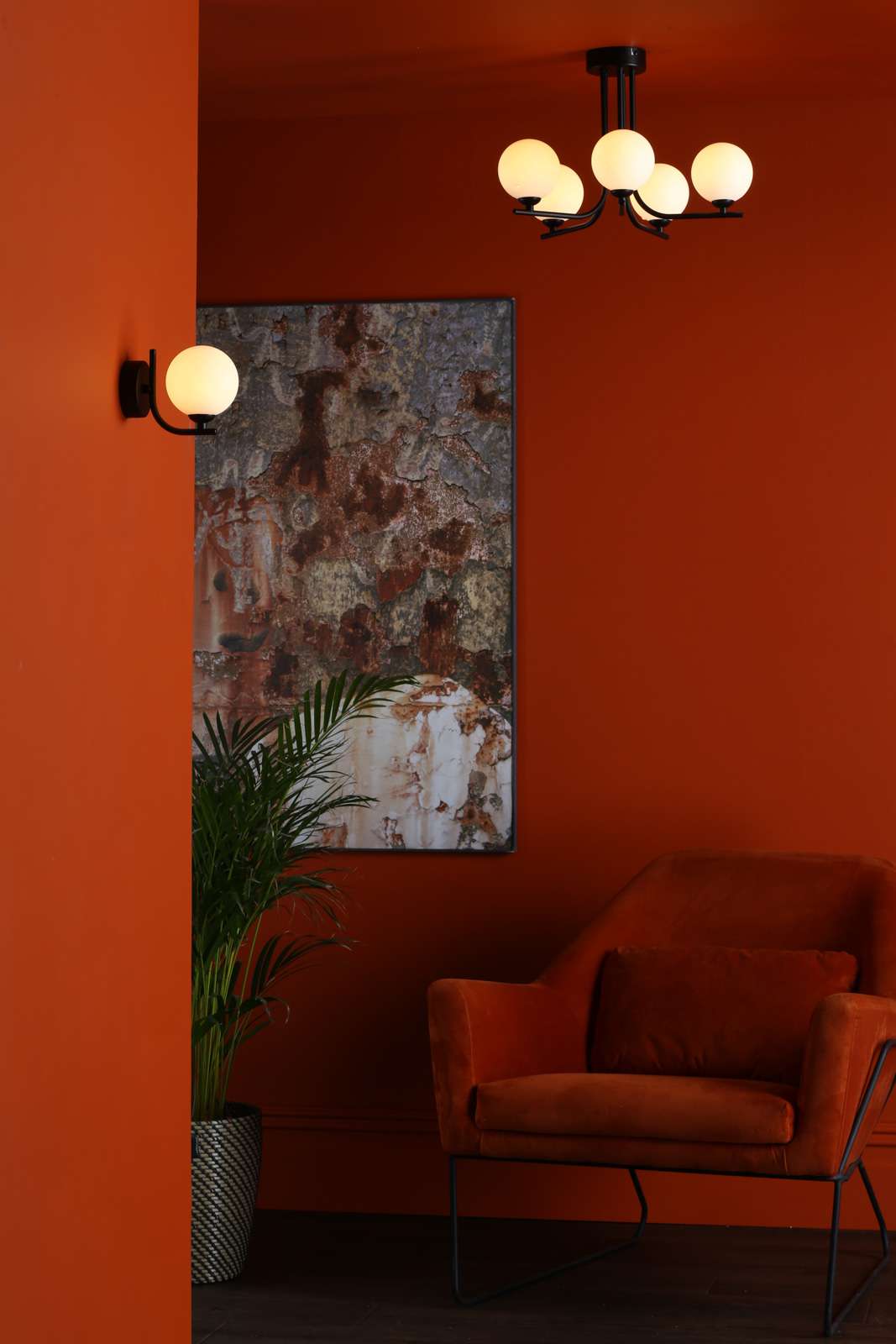 Cradle 1 Light Wall Light Matt Black With Opal Glass