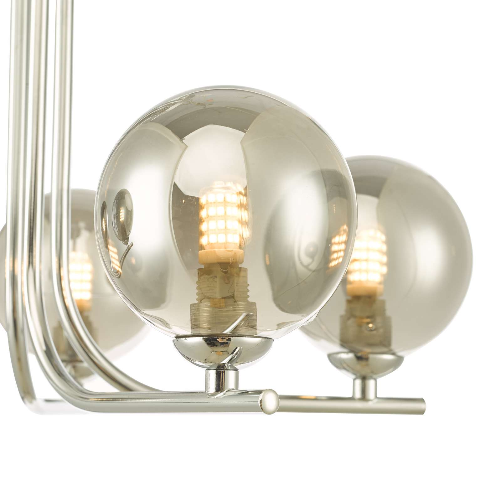 Cradle 5 Light Semi Flush Polished Chrome With Smoked Glass