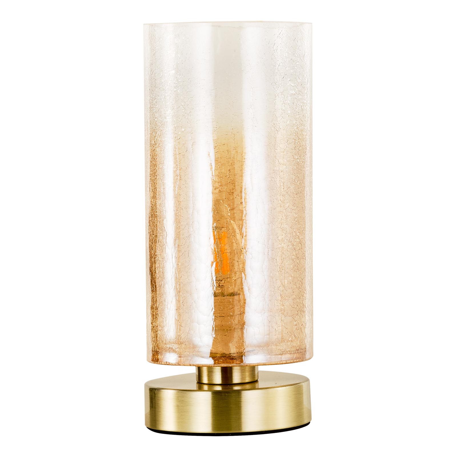 Deena Table Lamp Amber Glass and Antique Brass