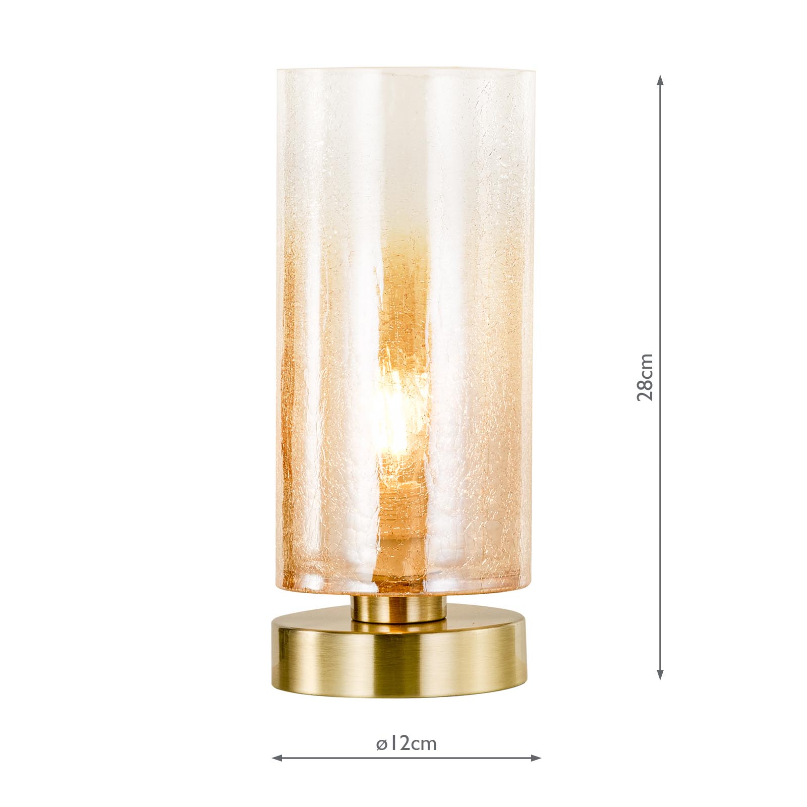 Deena Table Lamp Amber Glass and Antique Brass