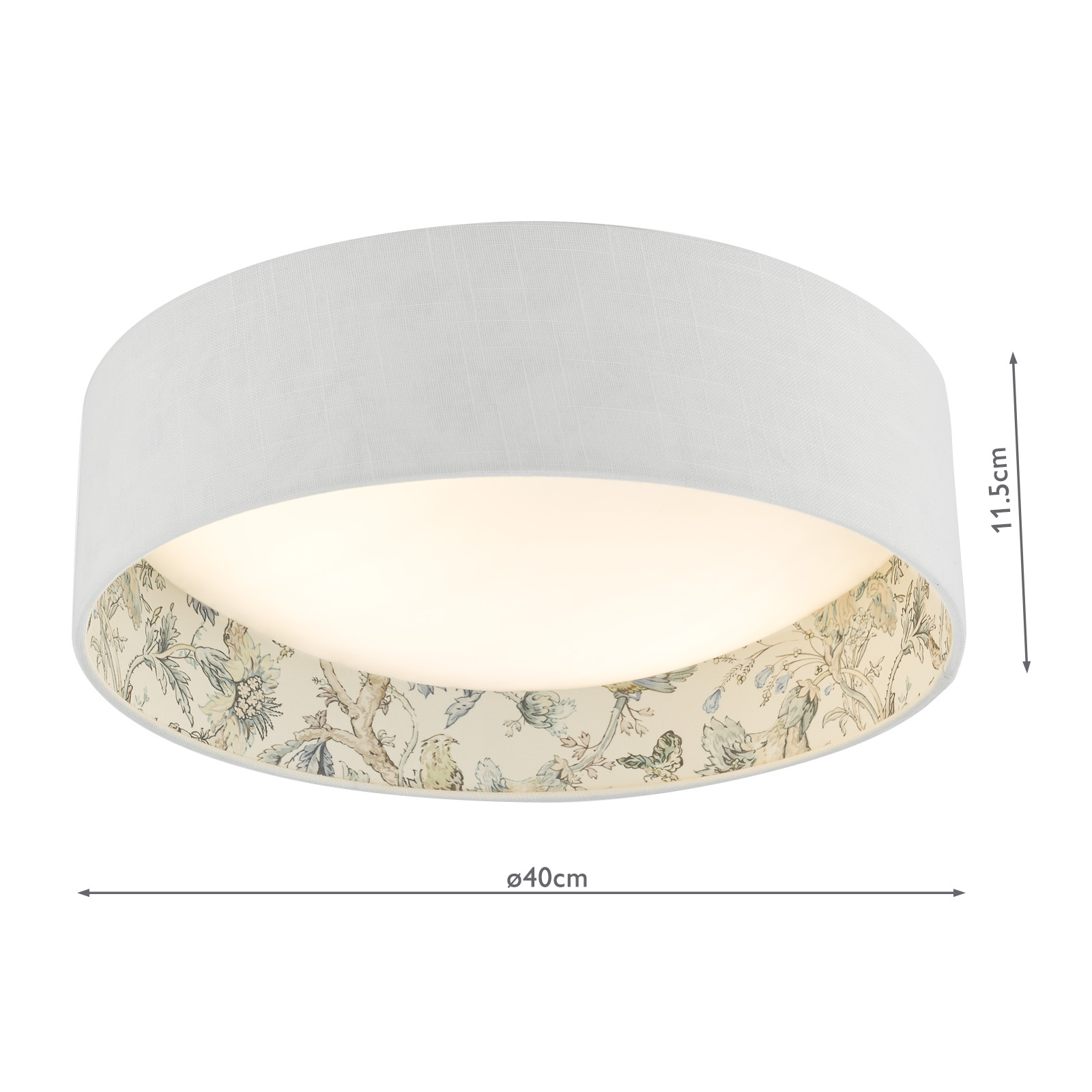 Delft 2 Light Flush Ivory and Multi Coloured