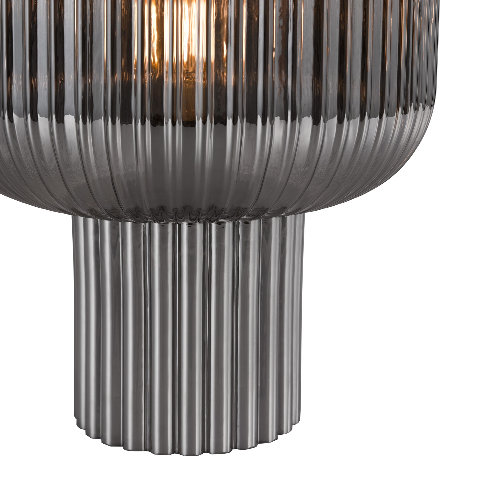 Demarius Table Lamp Smoked Ribbed Glass