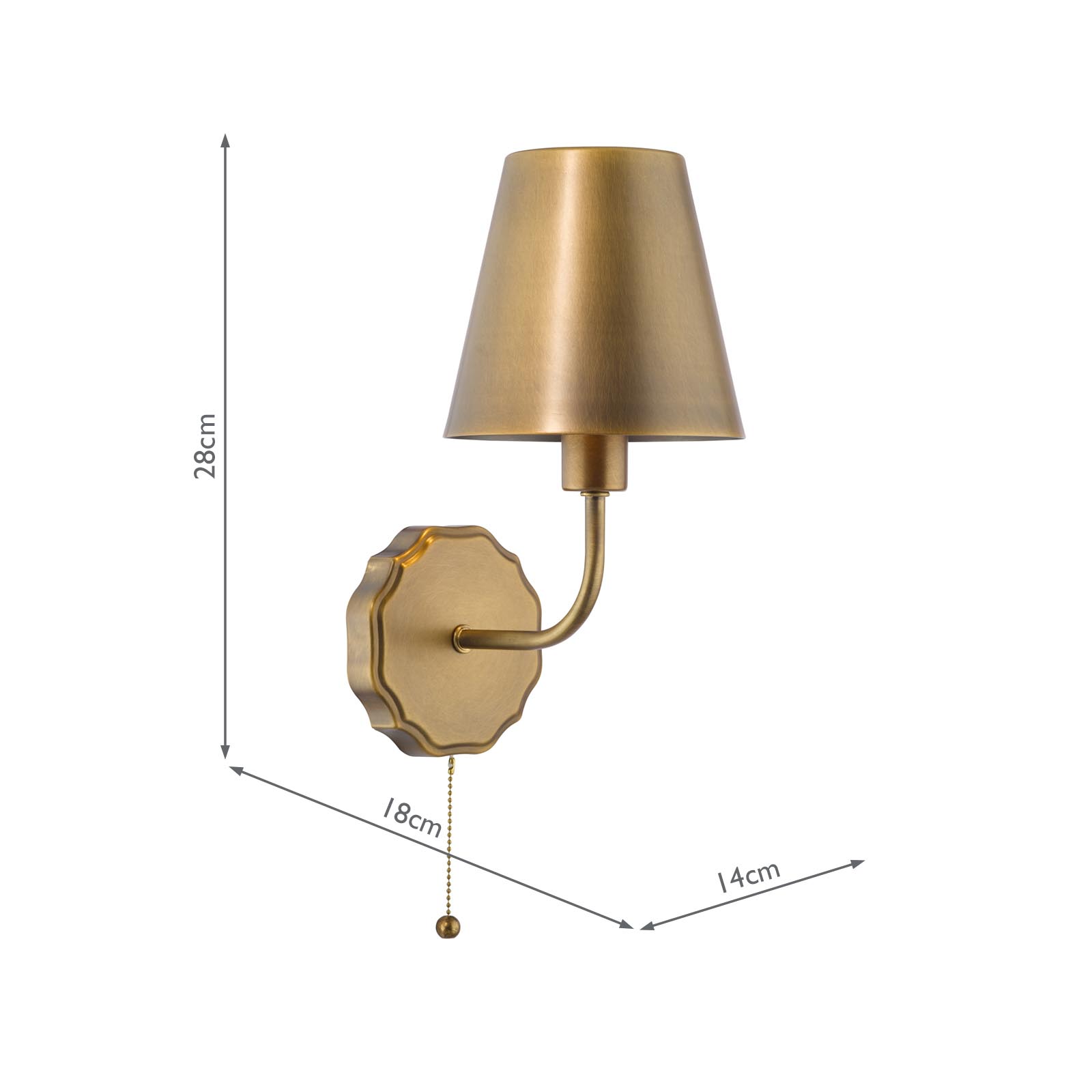 Dijon Wall Light Antique Bronze With Bronze Metal Shade