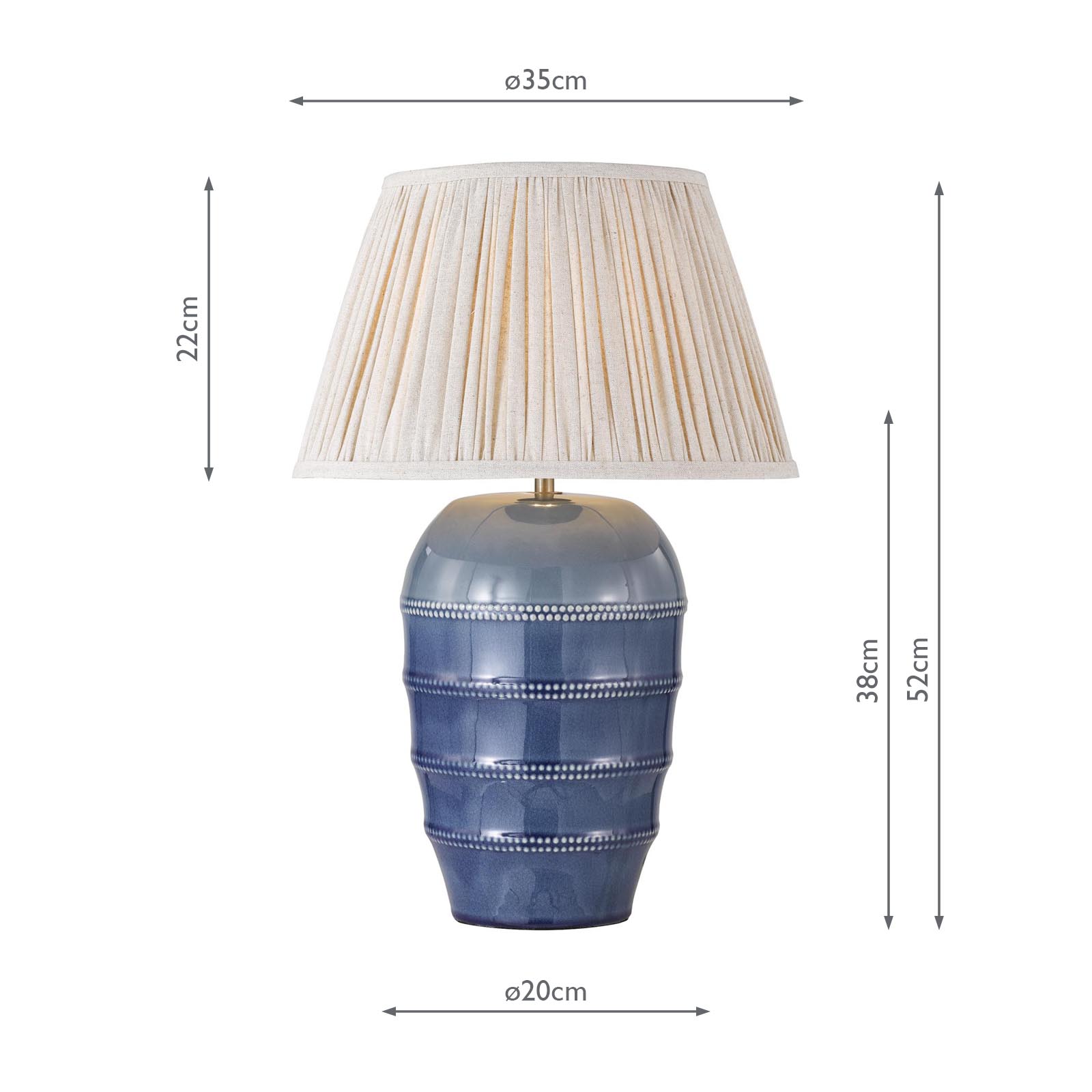 Joules Osborne Table Lamp Blue Ceramic With Shade