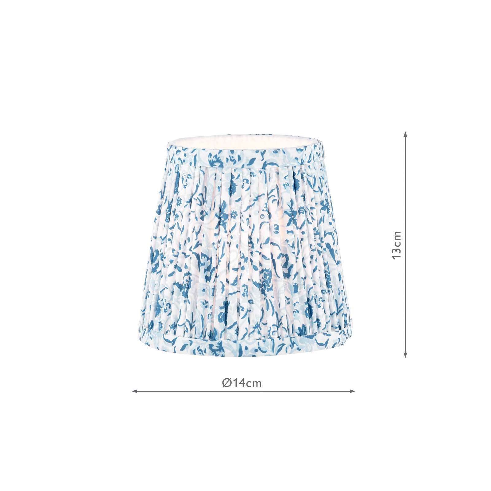 Down House Blue Faux Silk Tapered Drum Shade 14cm