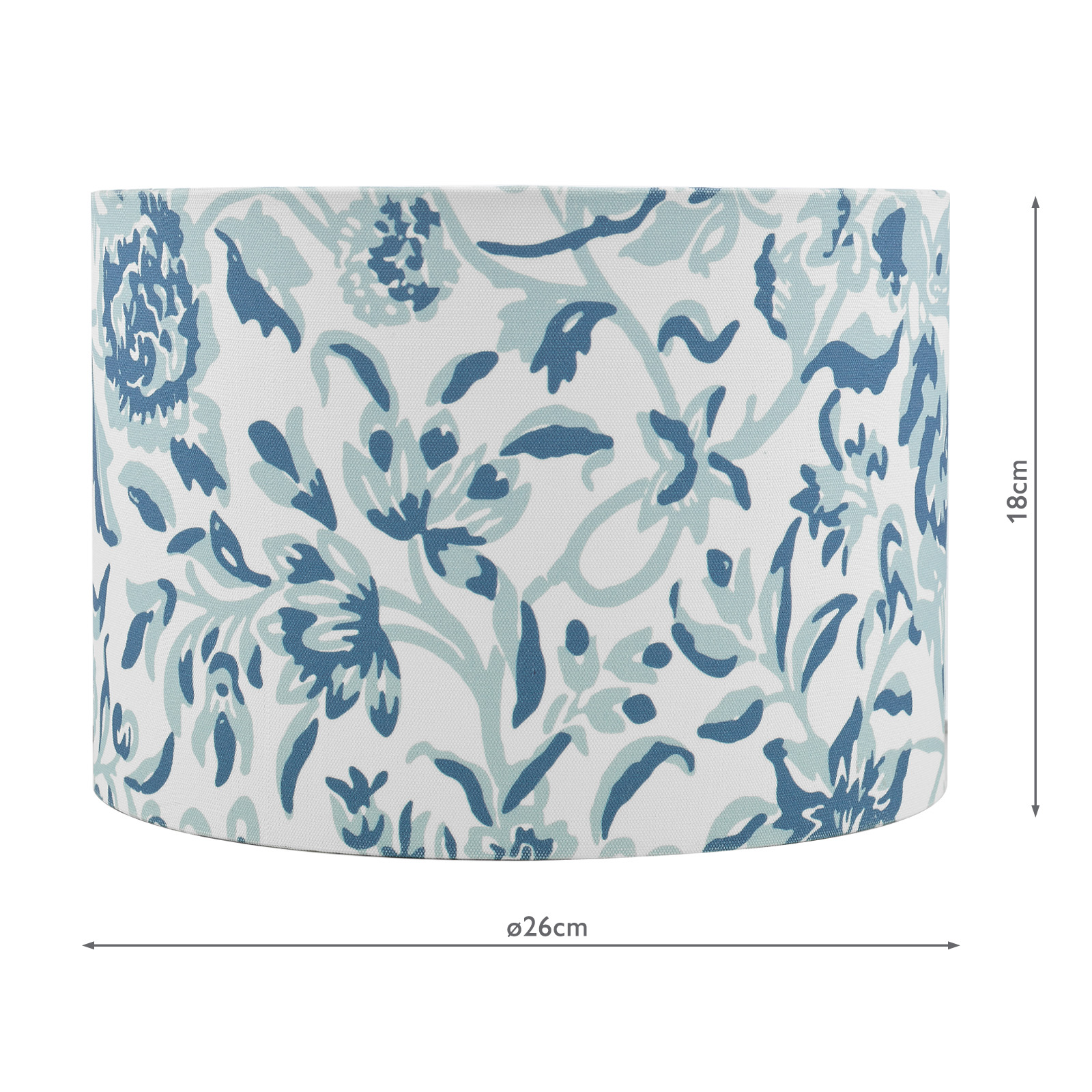 Down House Blue Cotton Drum Shade 26cm
