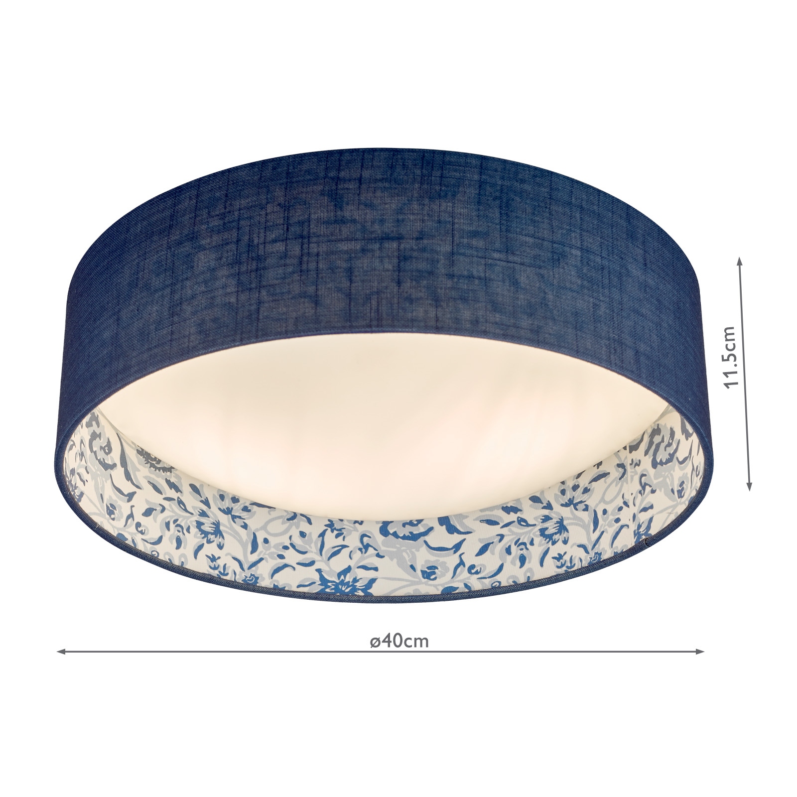 Down House 2 Light Flush Blue and Multi Coloured