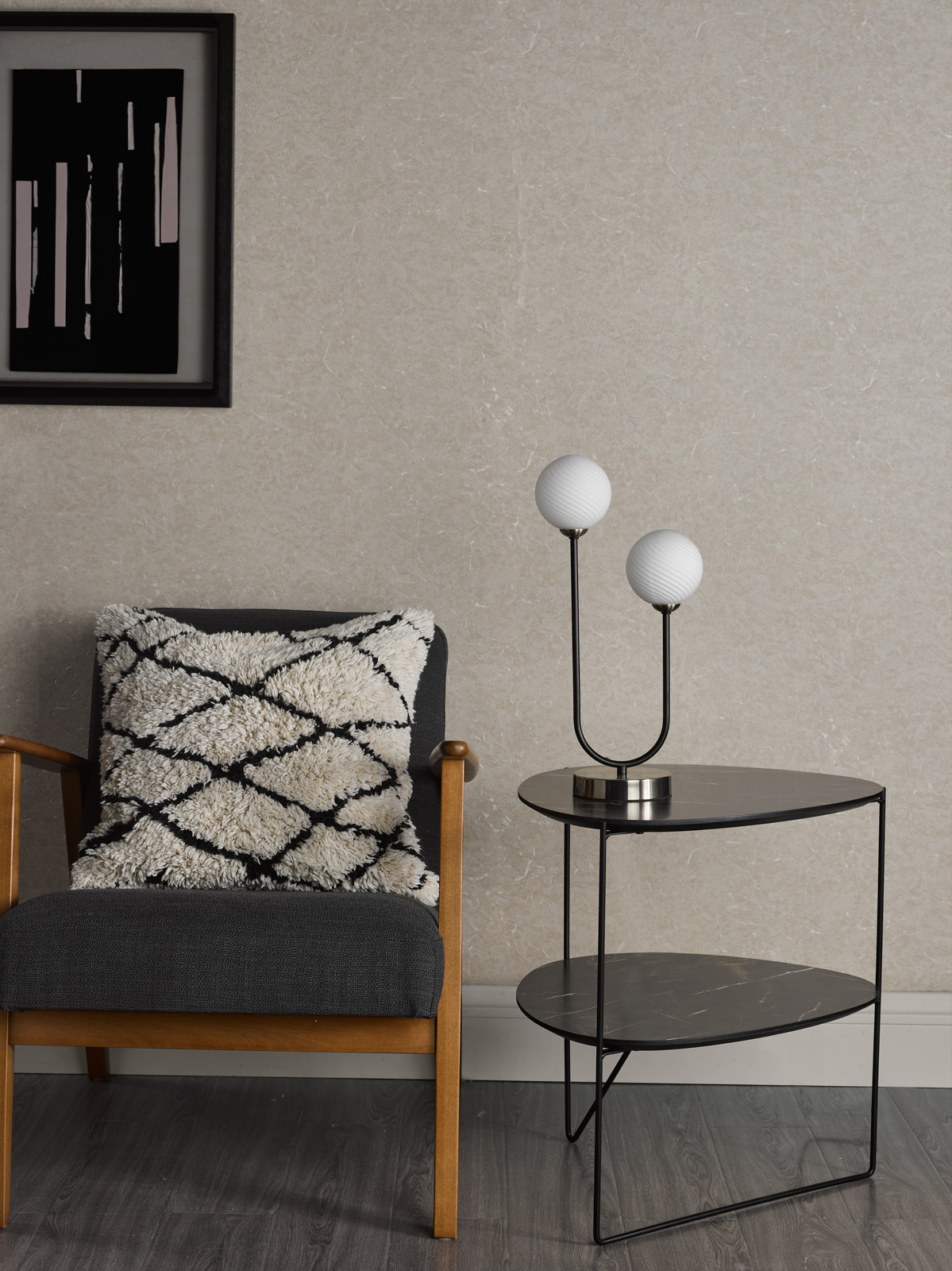 Duo 2 Light Table Lamp Antique Brass and Opal Glass