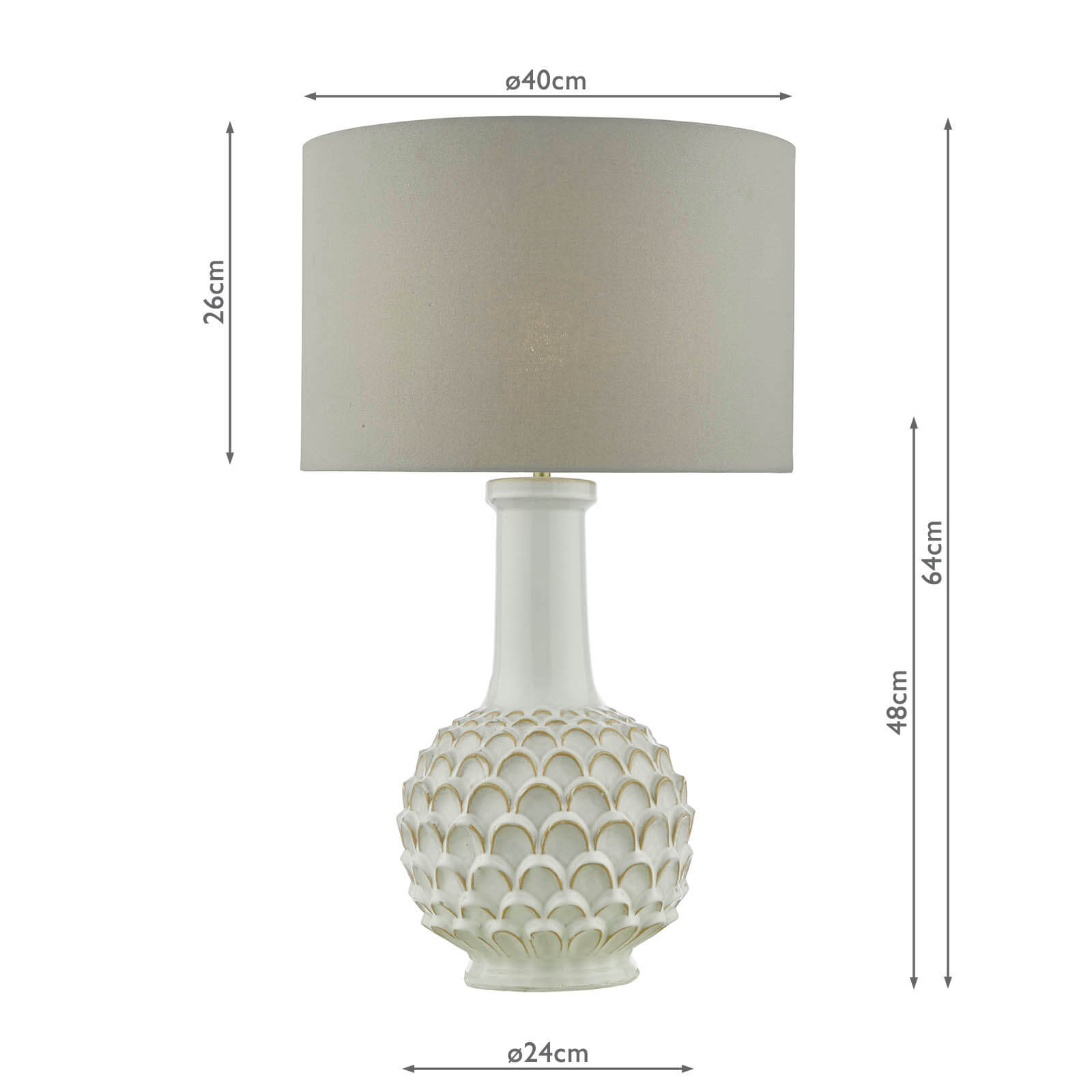 Edlyn Table Lamp White Ceramic With Shade