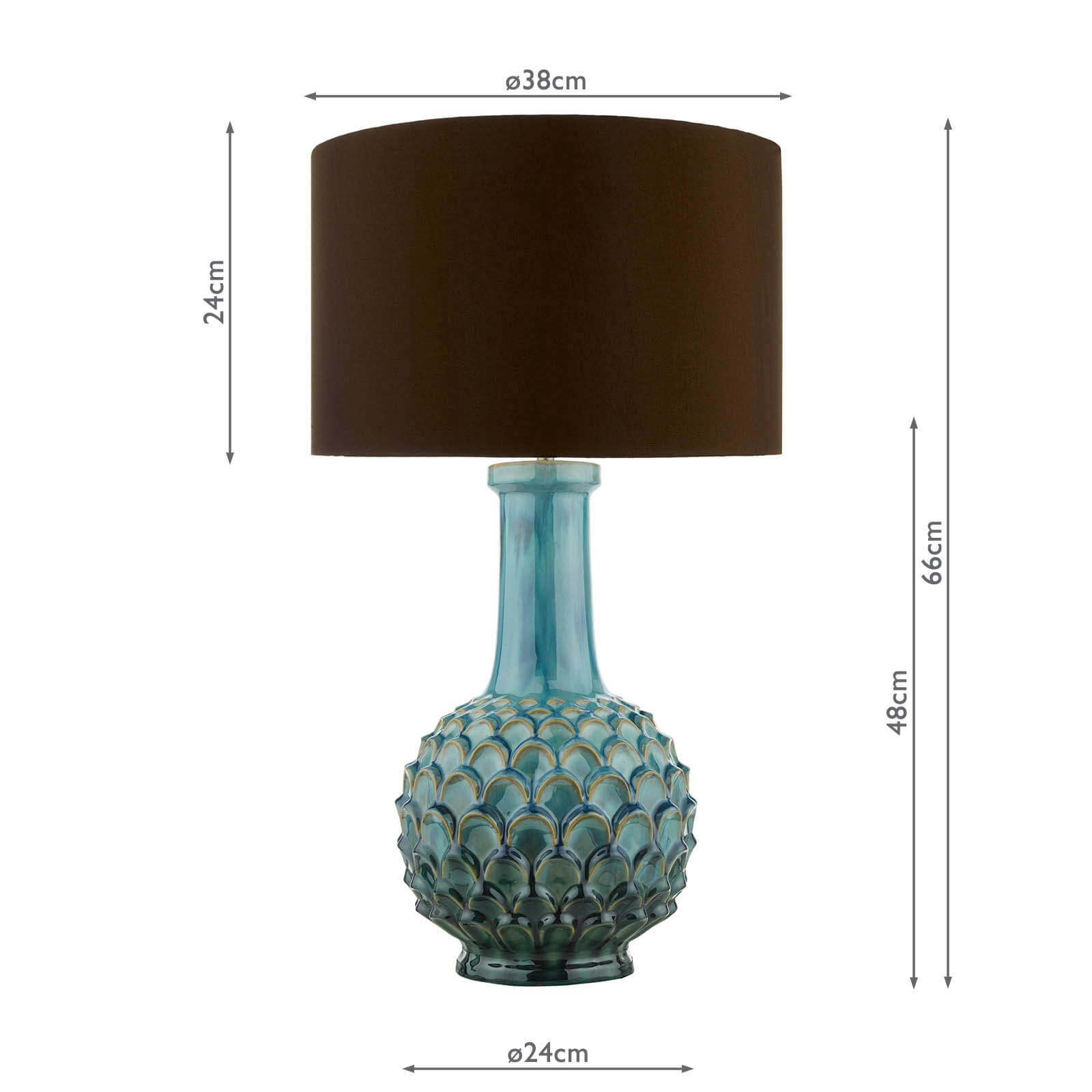 Edlyn Table Lamp Blue Ceramic With Shade